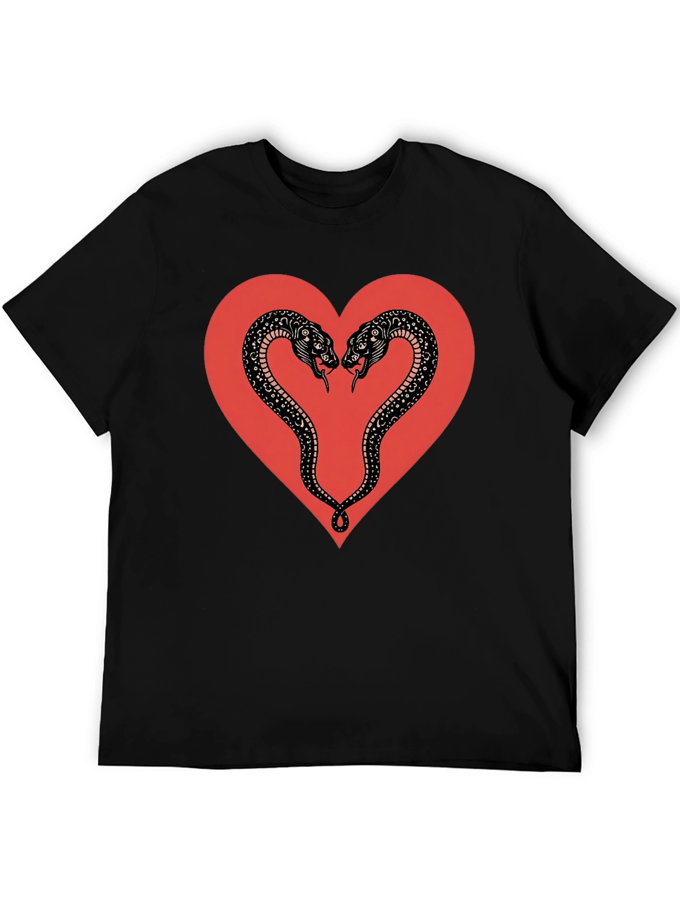 Snake Heart Graphic Tee - Gothic Love T-Shirt