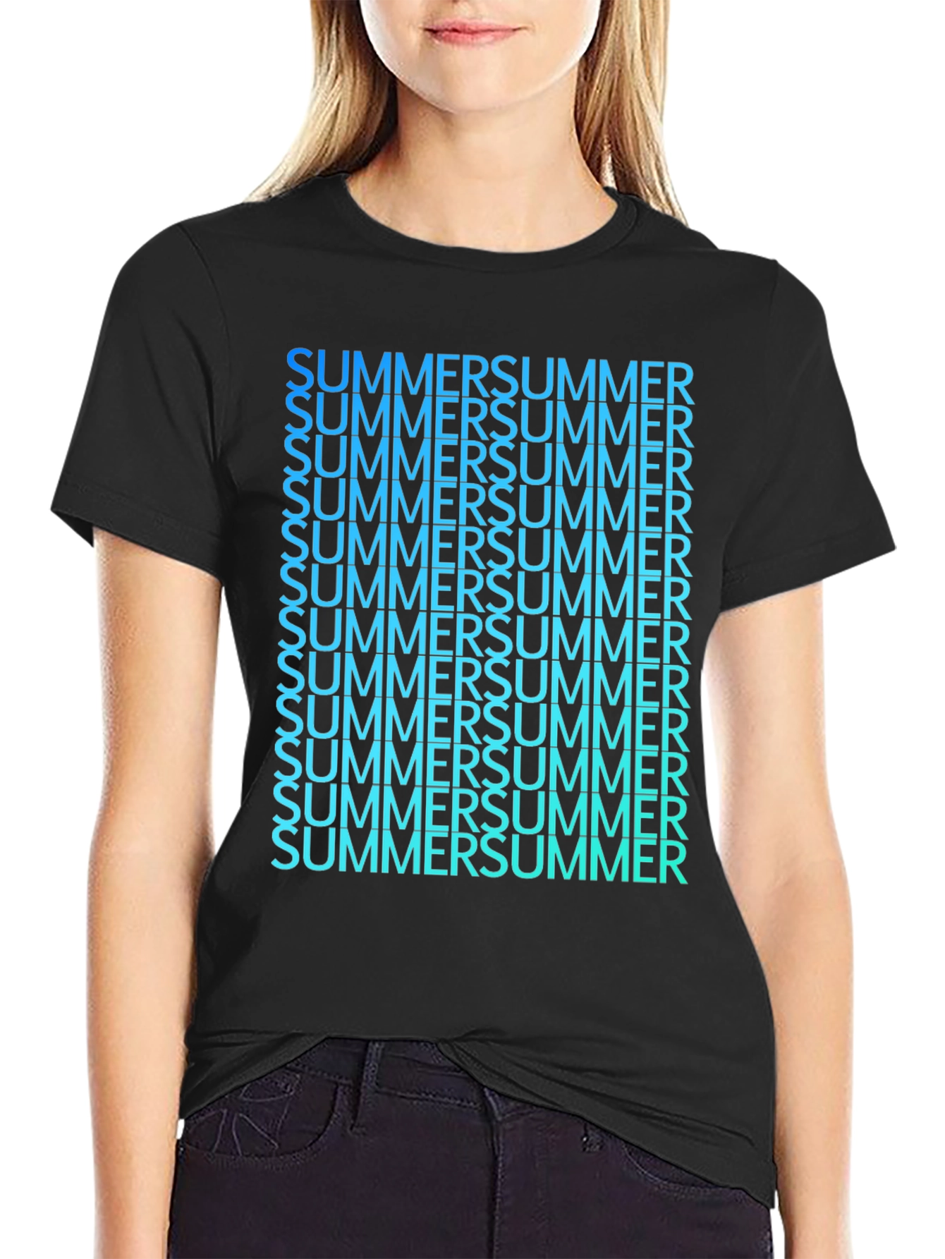 Summer Gradient Graphic Tee - Soft Cotton Blend
