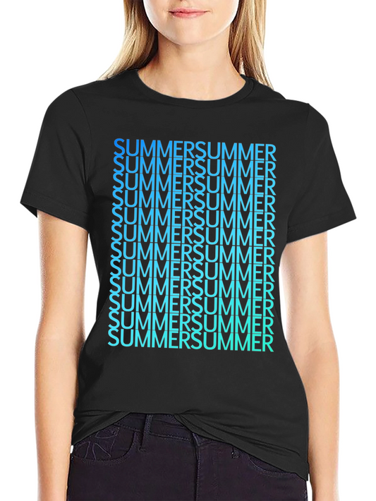 Summer Gradient Graphic Tee - Soft Cotton Blend