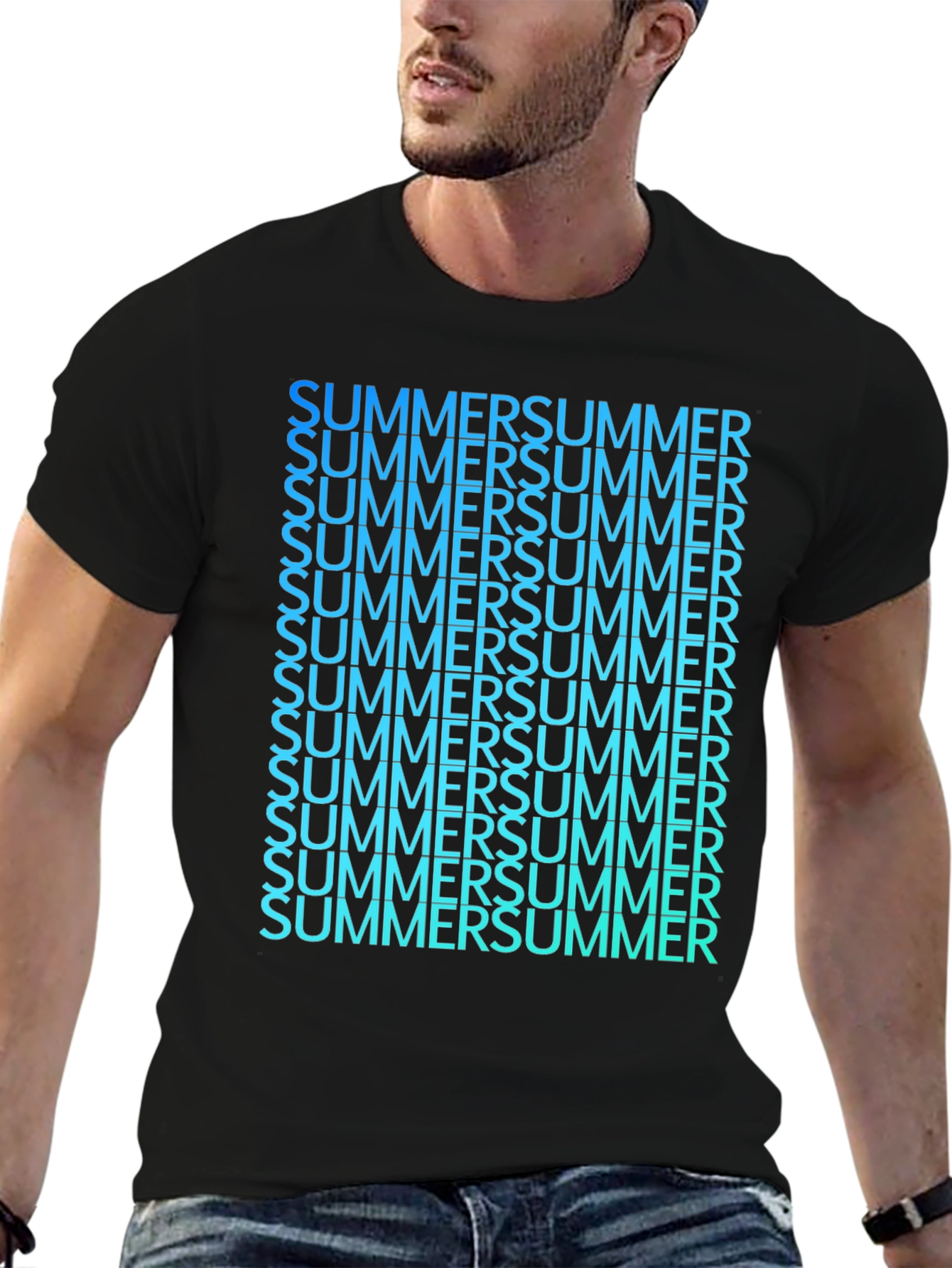 Summer Gradient Graphic Tee - Soft Cotton Blend