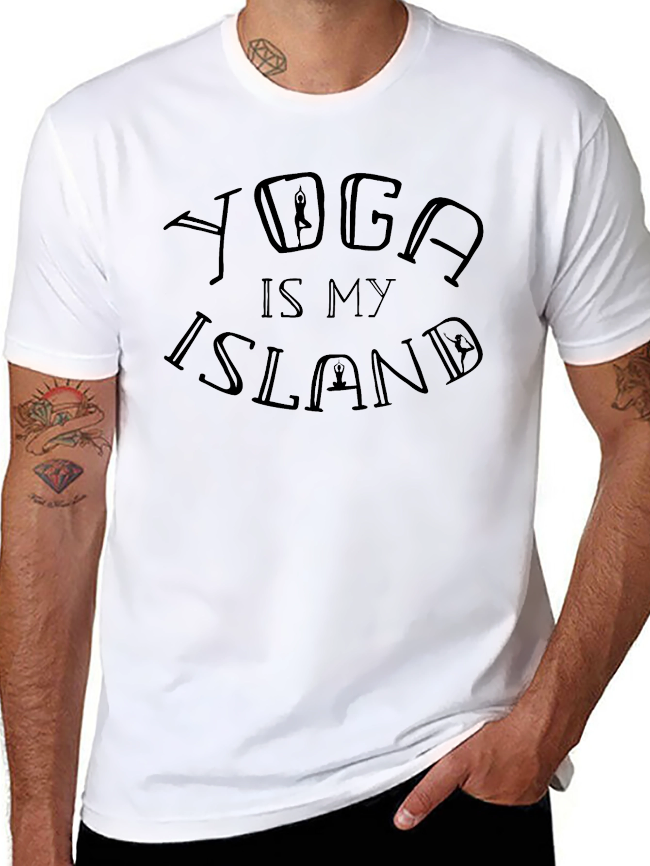 Yoga Is My Island Black Graphic Tee