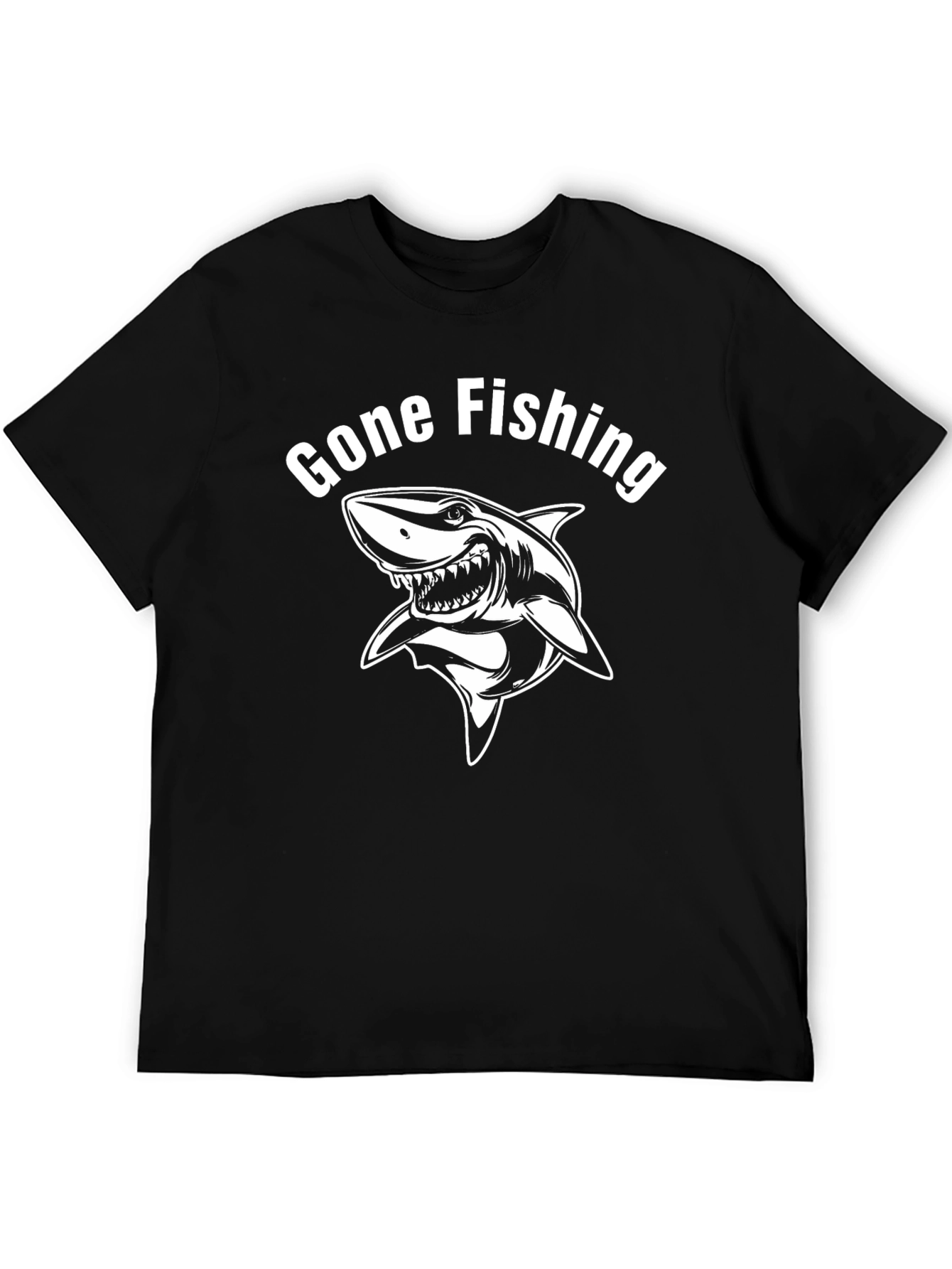 Gone Fishing Shark Graphic T-Shirt