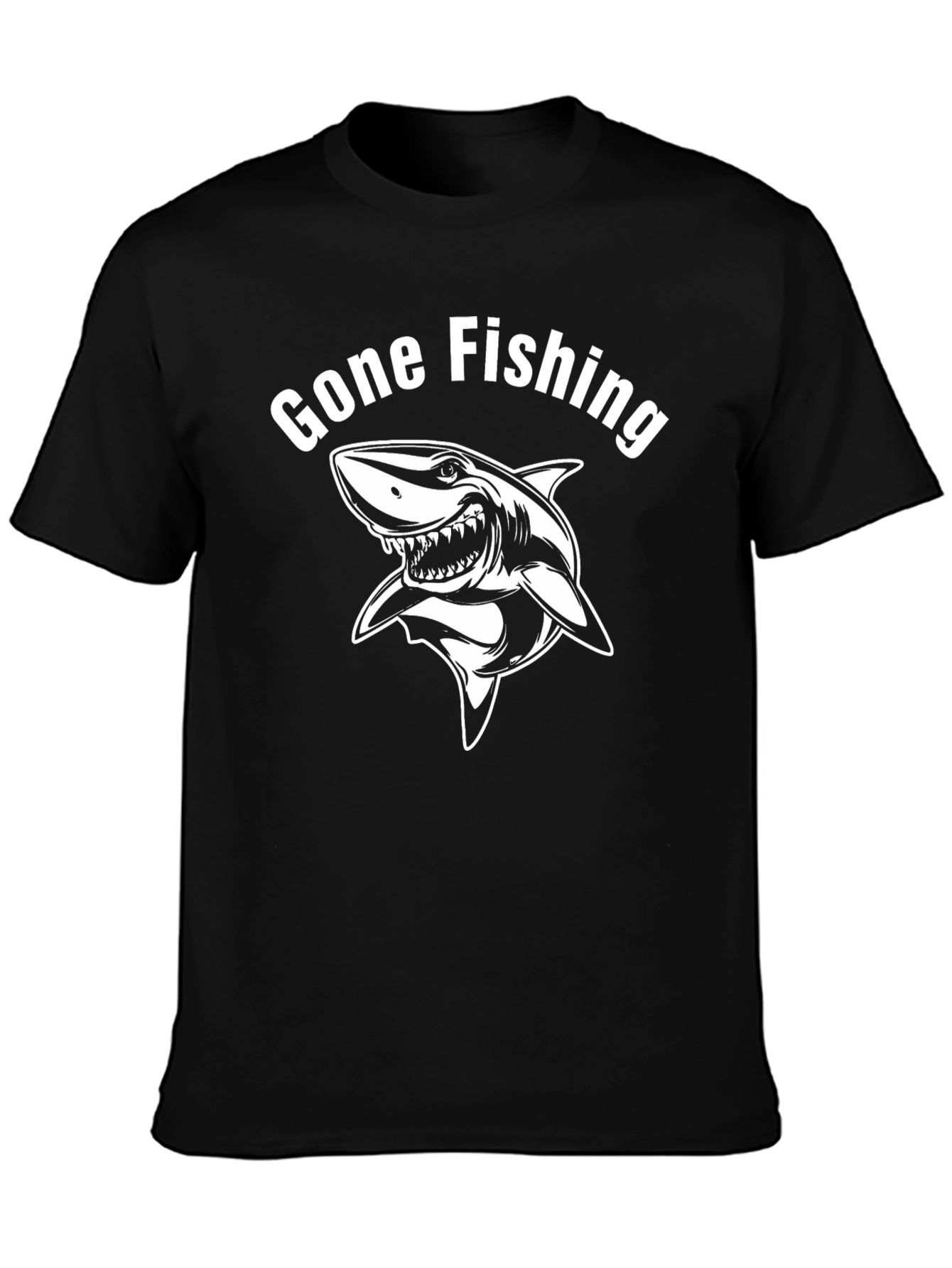 Gone Fishing Shark Graphic T-Shirt