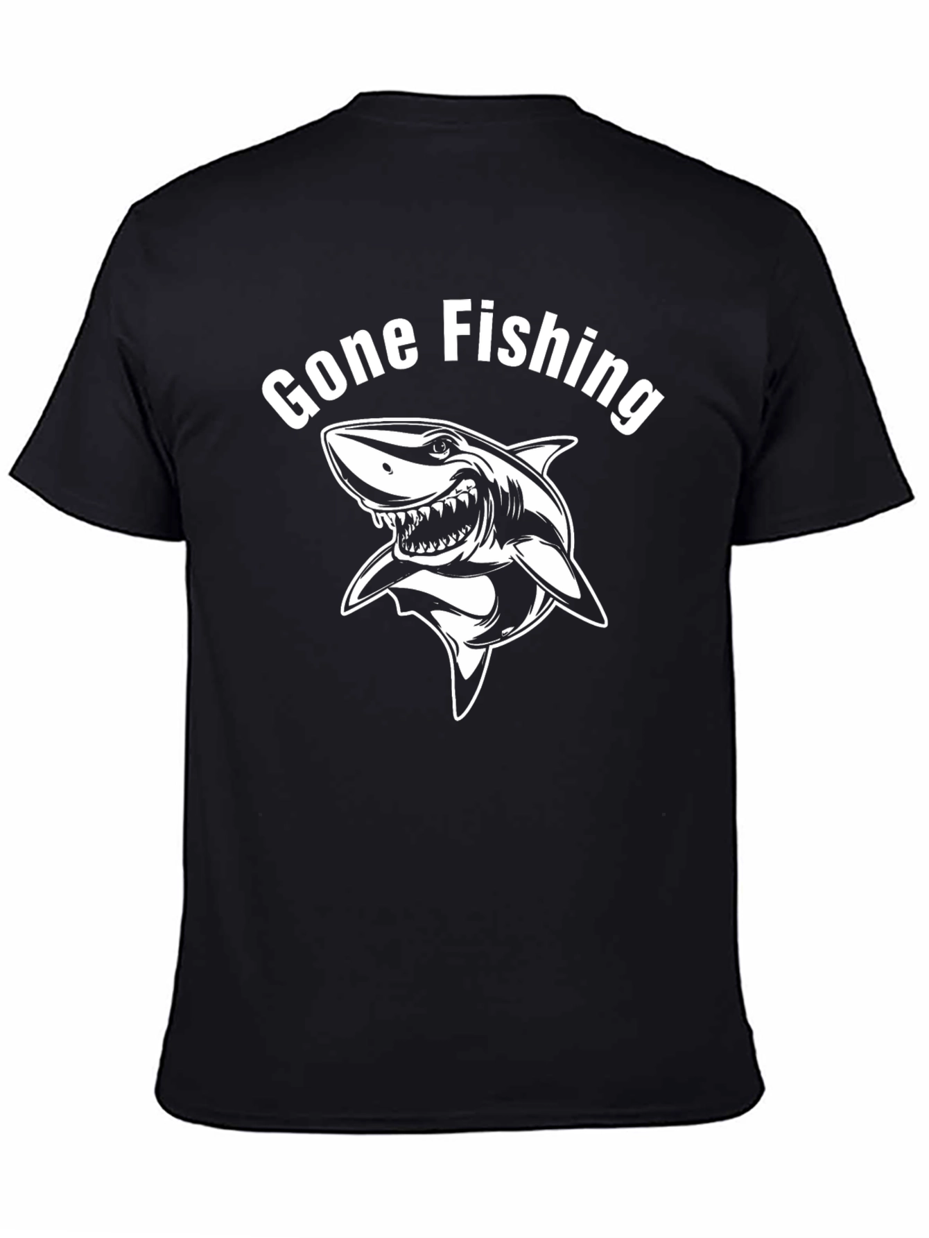 Gone Fishing Shark Graphic T-Shirt