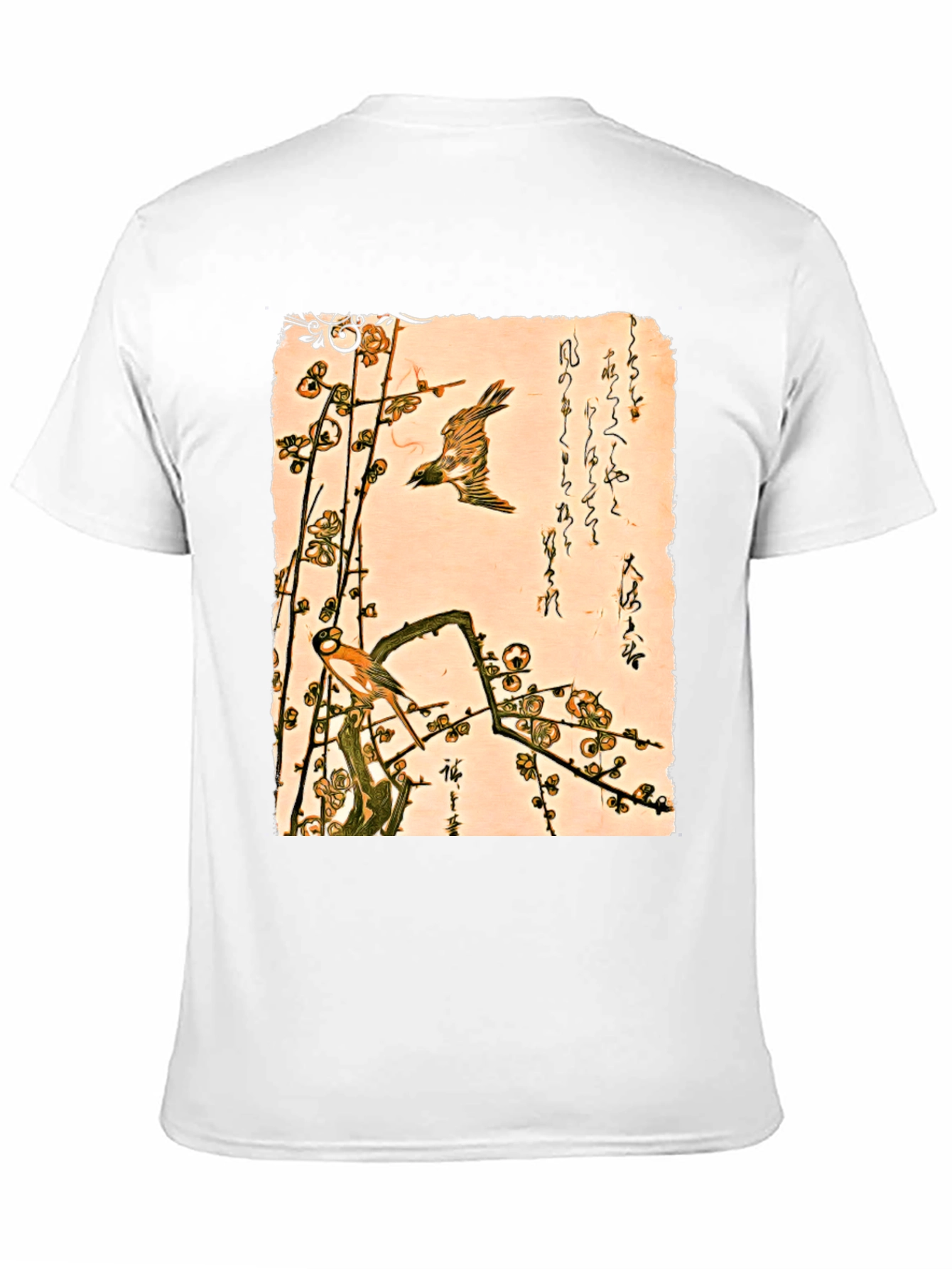 Ukiyo-e Style Bird and Plum Blossom Tee