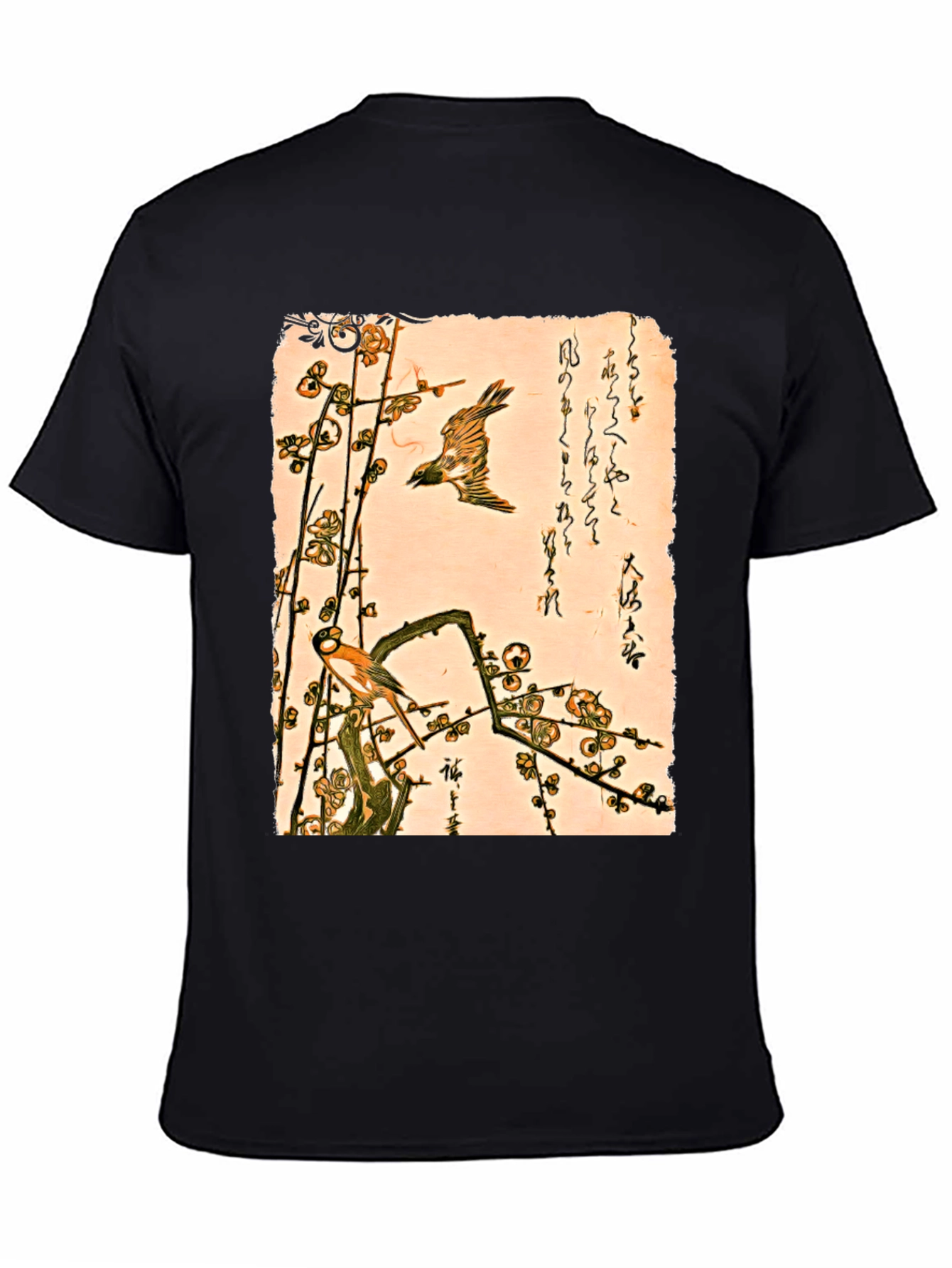 Ukiyo-e Style Bird and Plum Blossom Tee