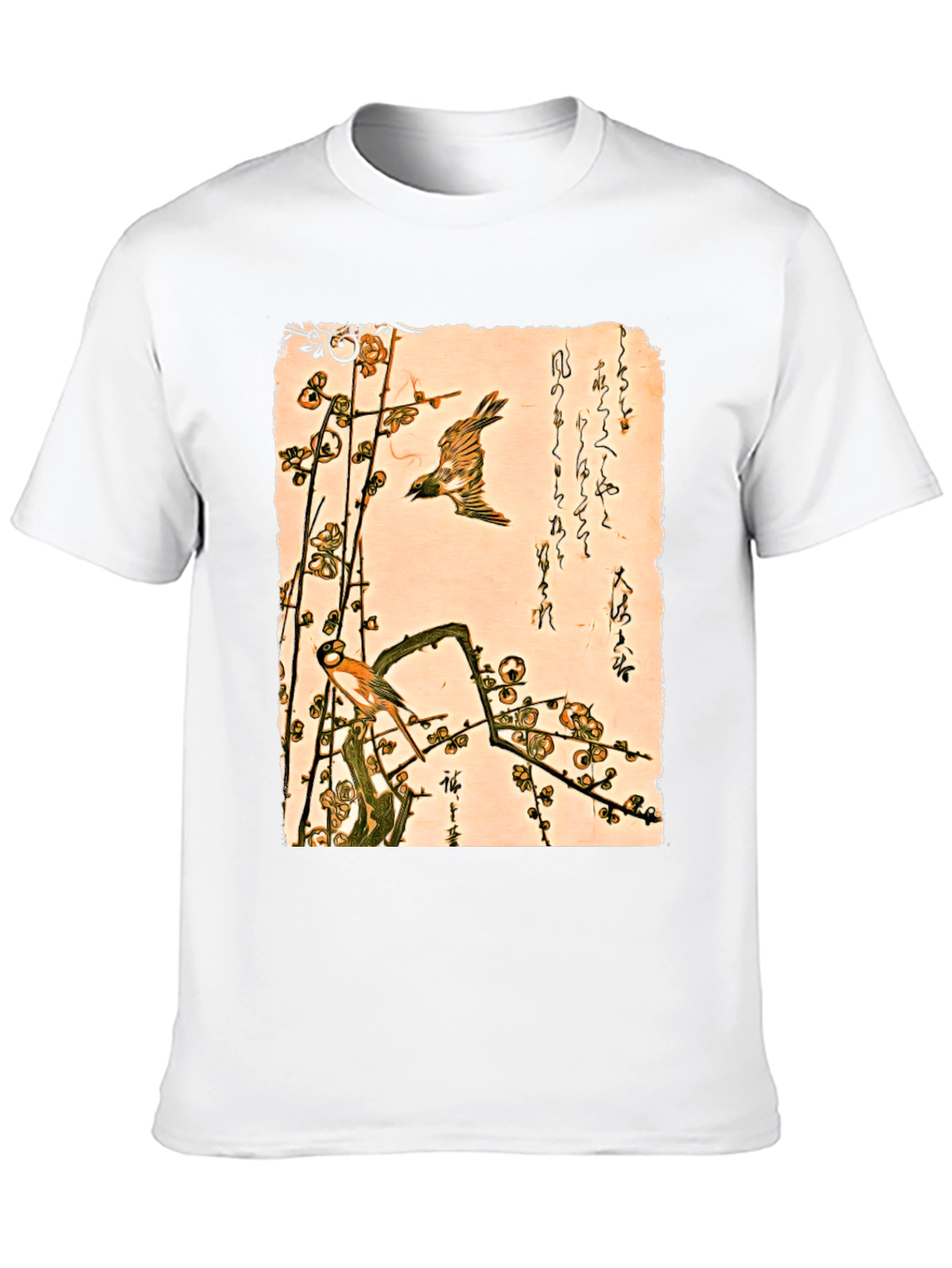 Ukiyo-e Style Bird and Plum Blossom Tee