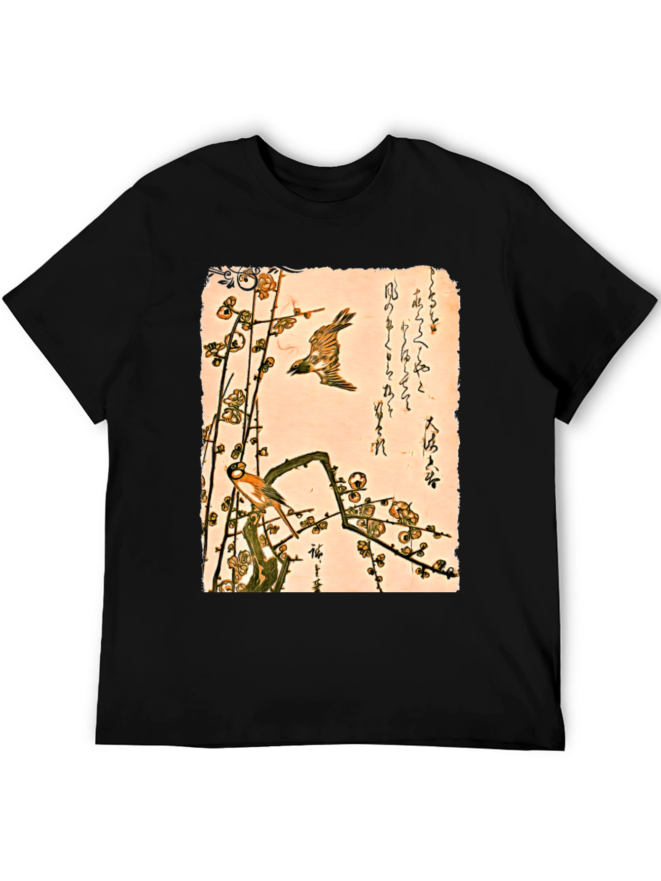 Ukiyo-e Style Bird and Plum Blossom Tee