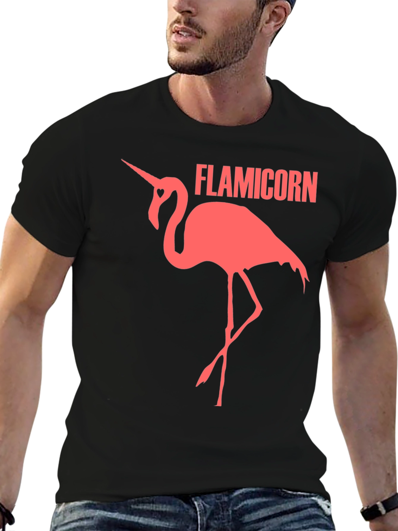 Flamicorn Graphic Tee - Black Cotton