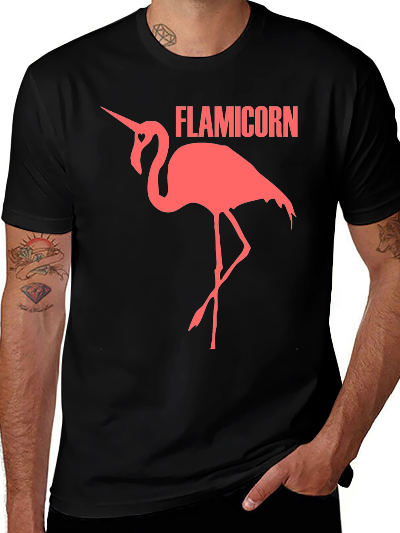 Flamicorn Graphic Tee - Black Cotton