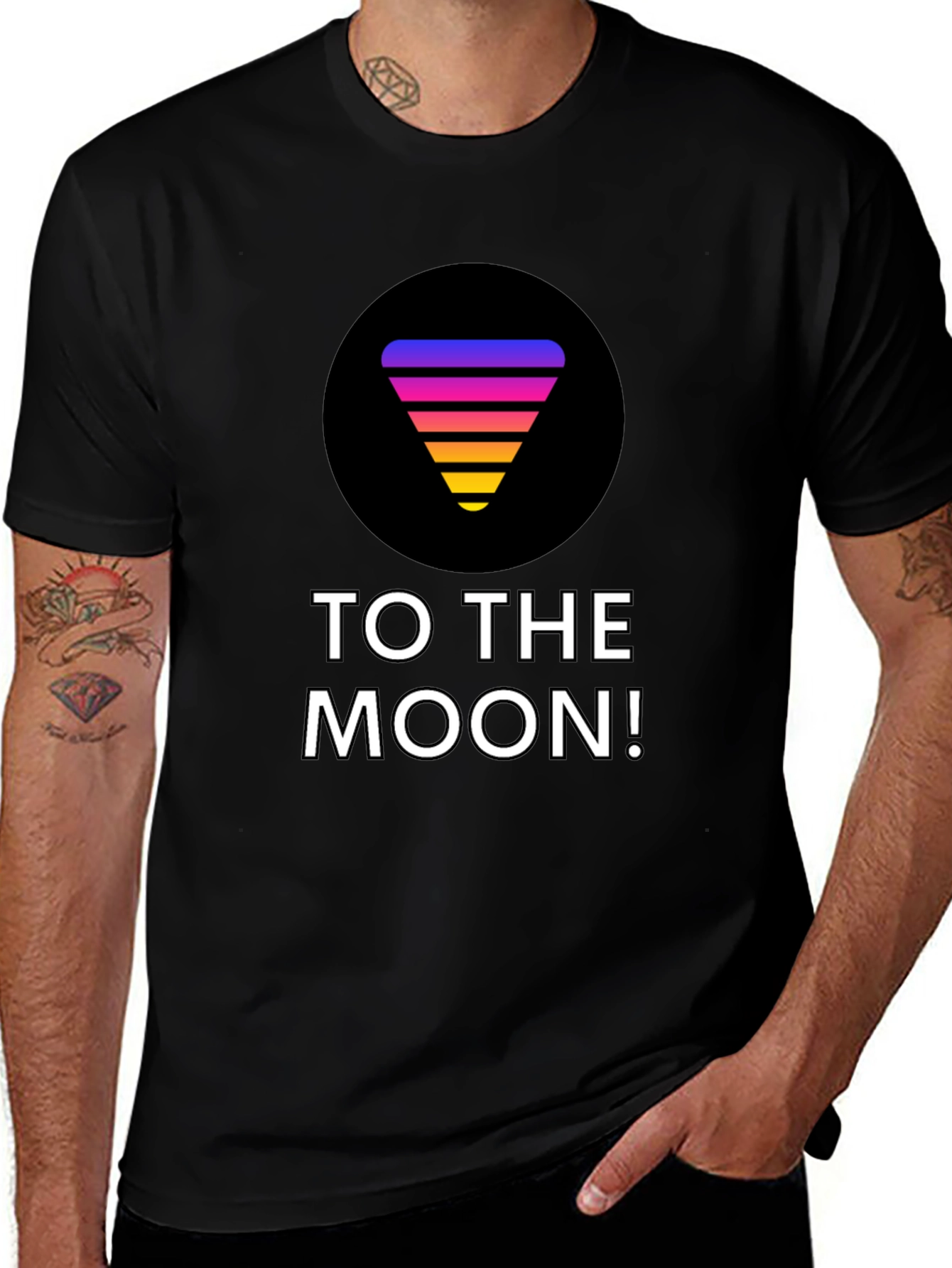 To the Moon T-Shirt - Gradient Retro Design