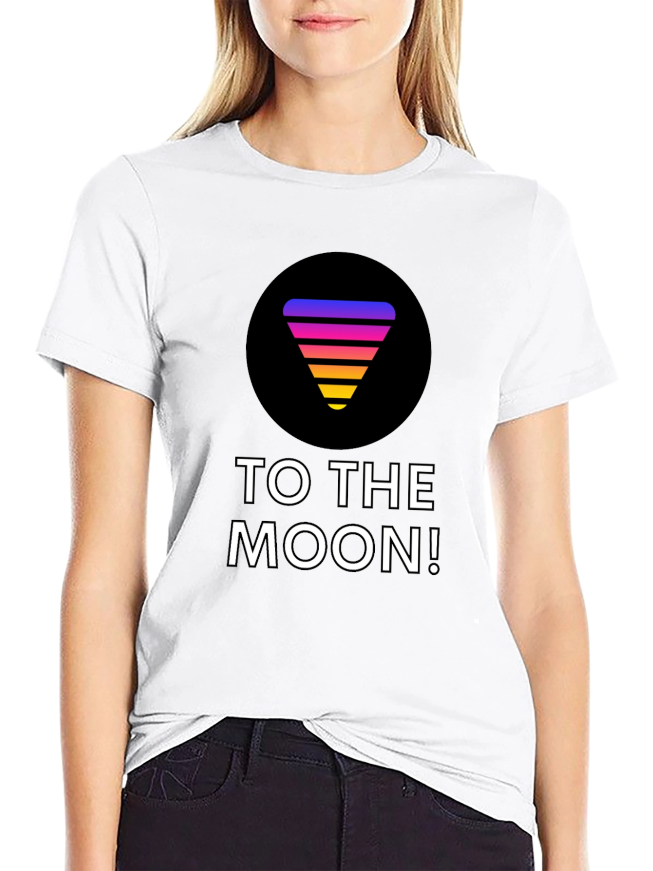 To the Moon T-Shirt - Gradient Retro Design