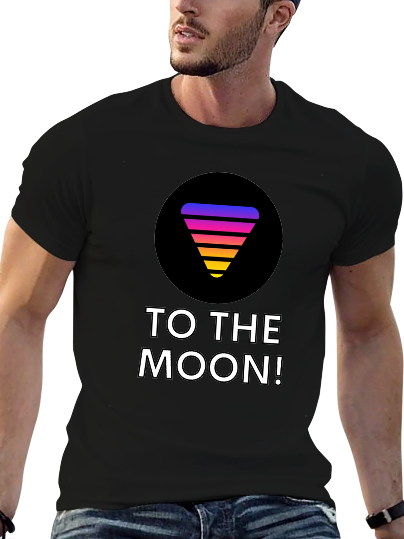 To the Moon T-Shirt - Gradient Retro Design