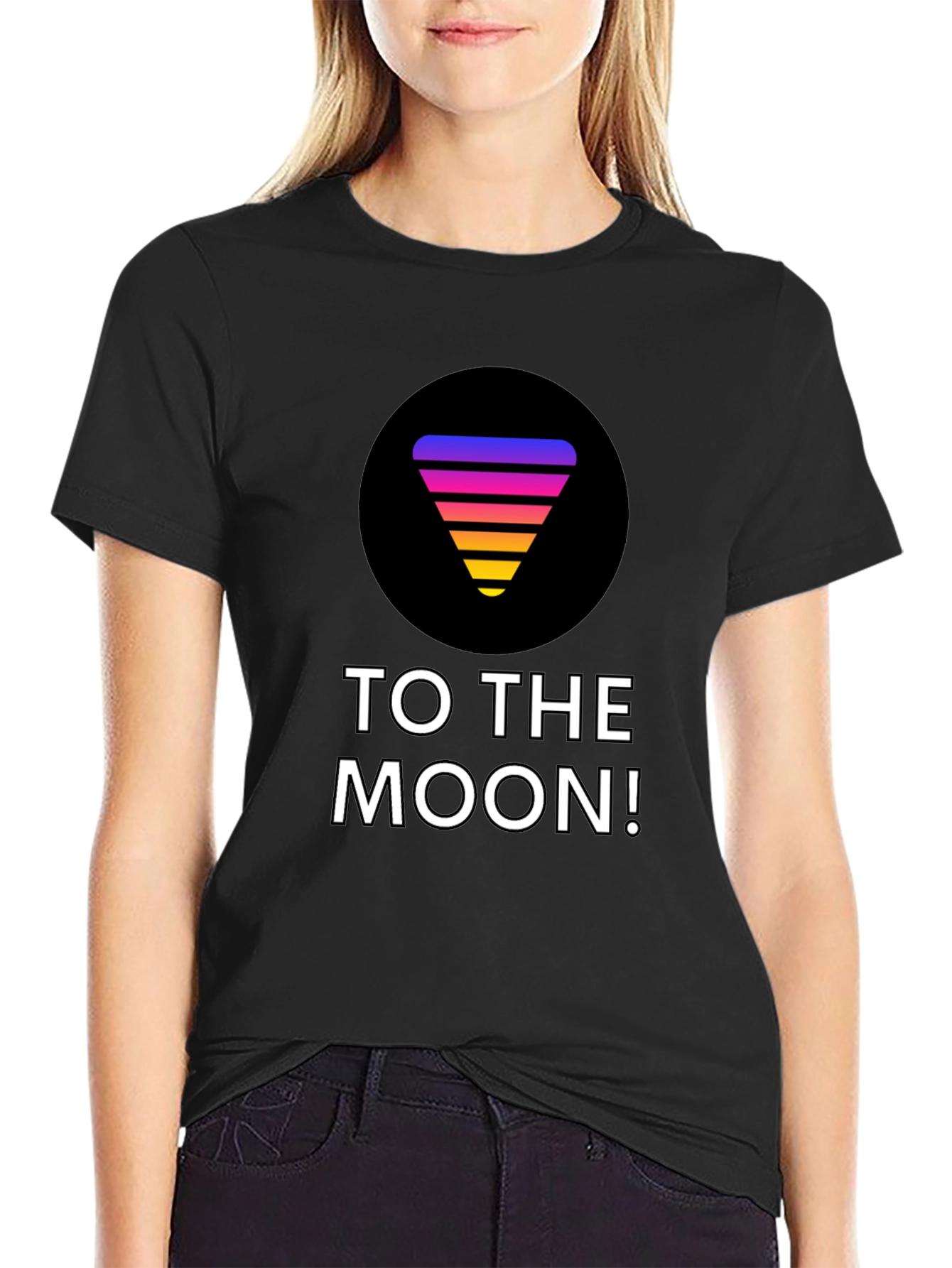 To the Moon T-Shirt - Gradient Retro Design