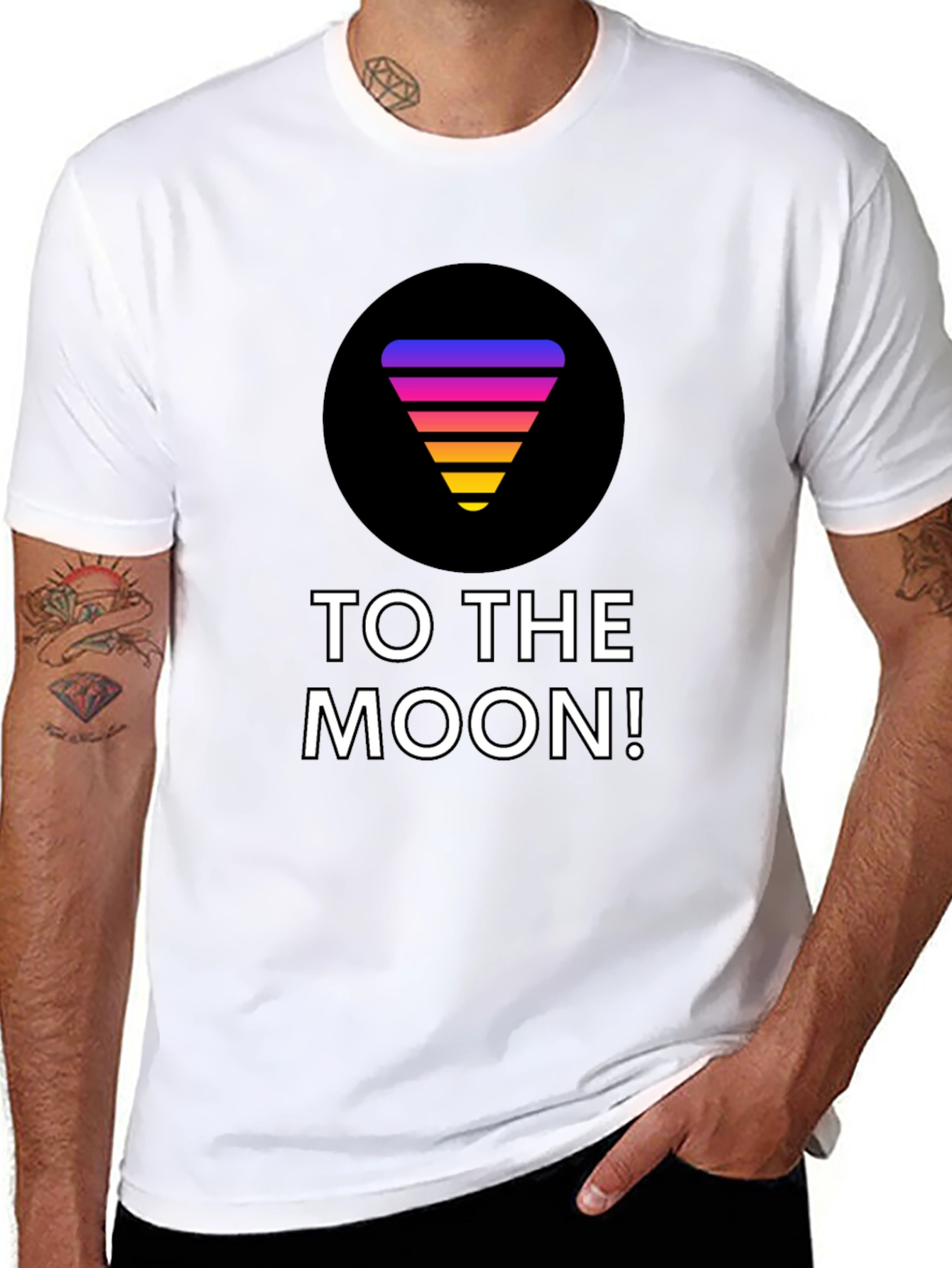 To the Moon T-Shirt - Gradient Retro Design