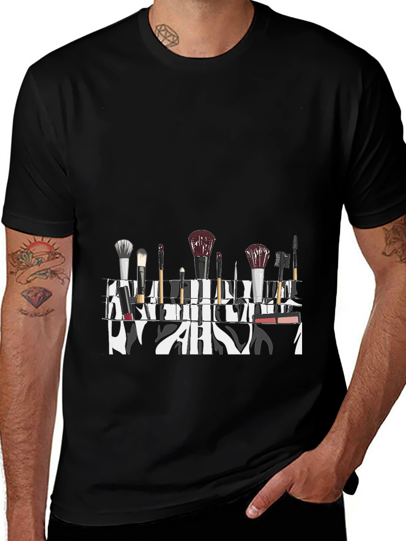 Makeup Brush Zebra T-Shirt