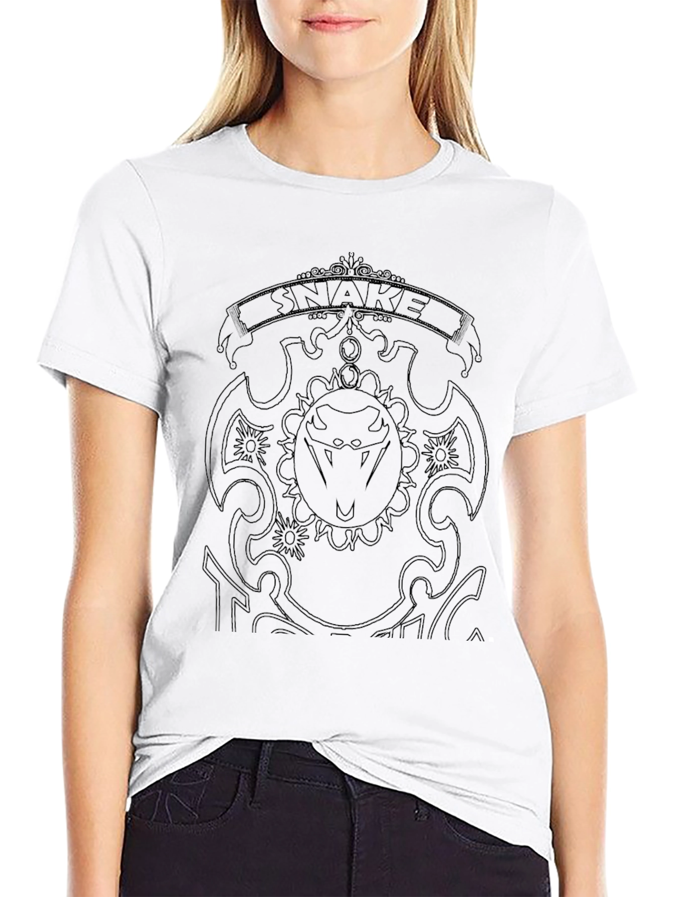 Snake Emblem T-Shirt - Black Cotton Tee