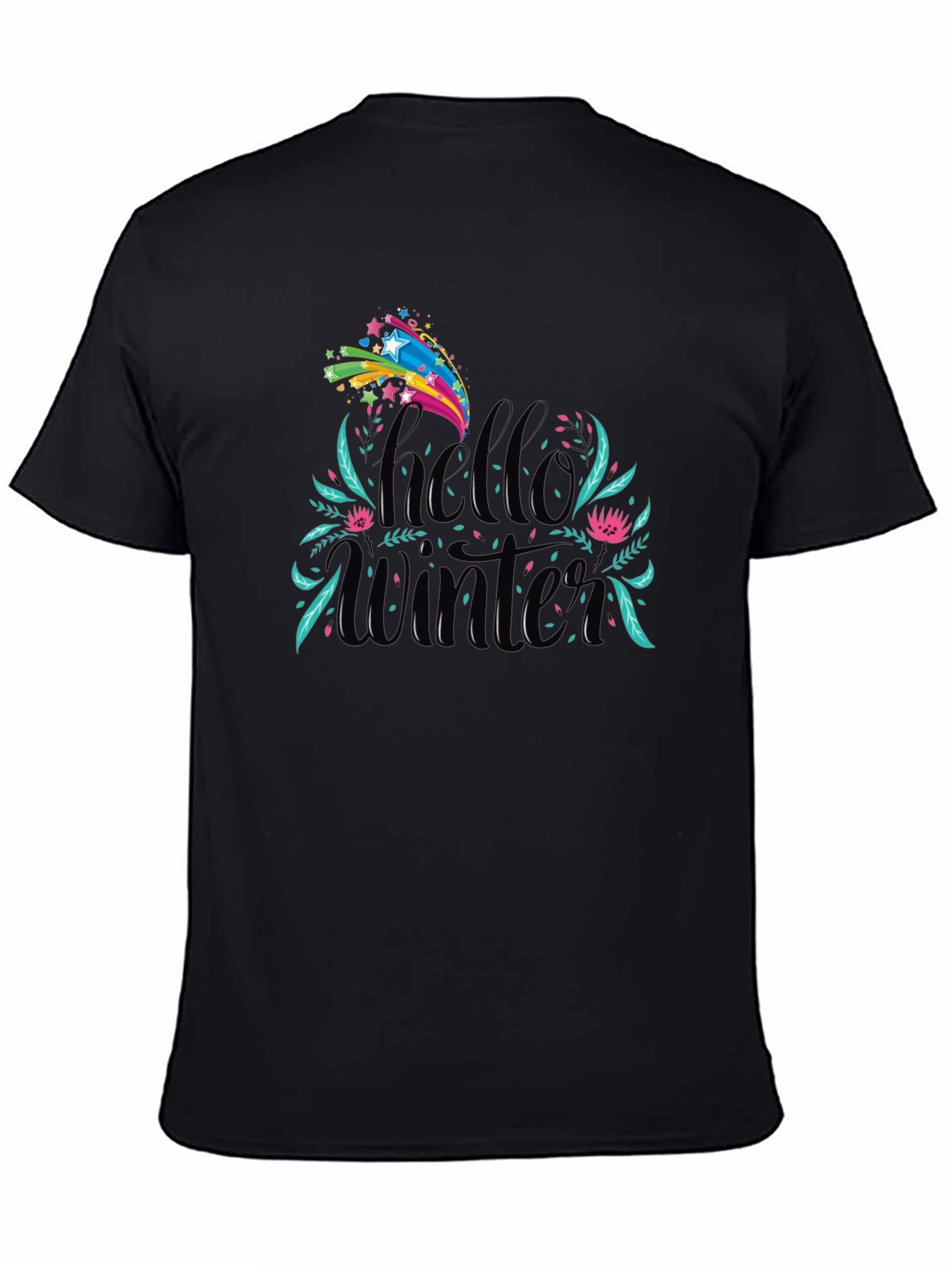 Hello Winter Graphic Tee - Black