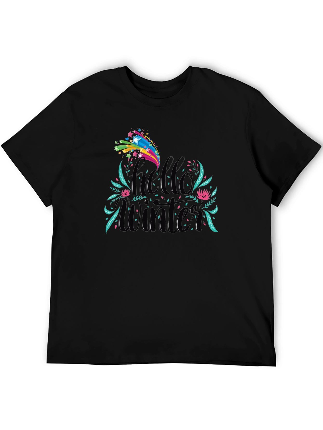 Hello Winter Graphic Tee - Black