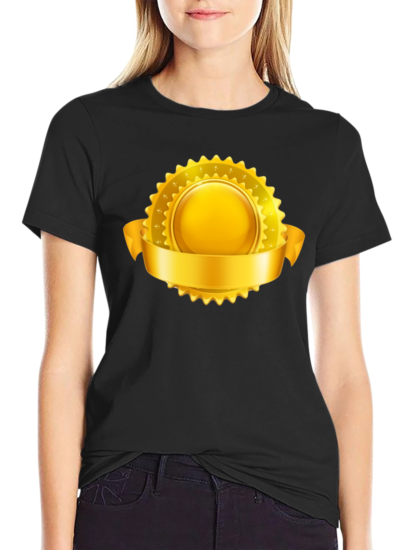 Golden Emblem Black T-Shirt