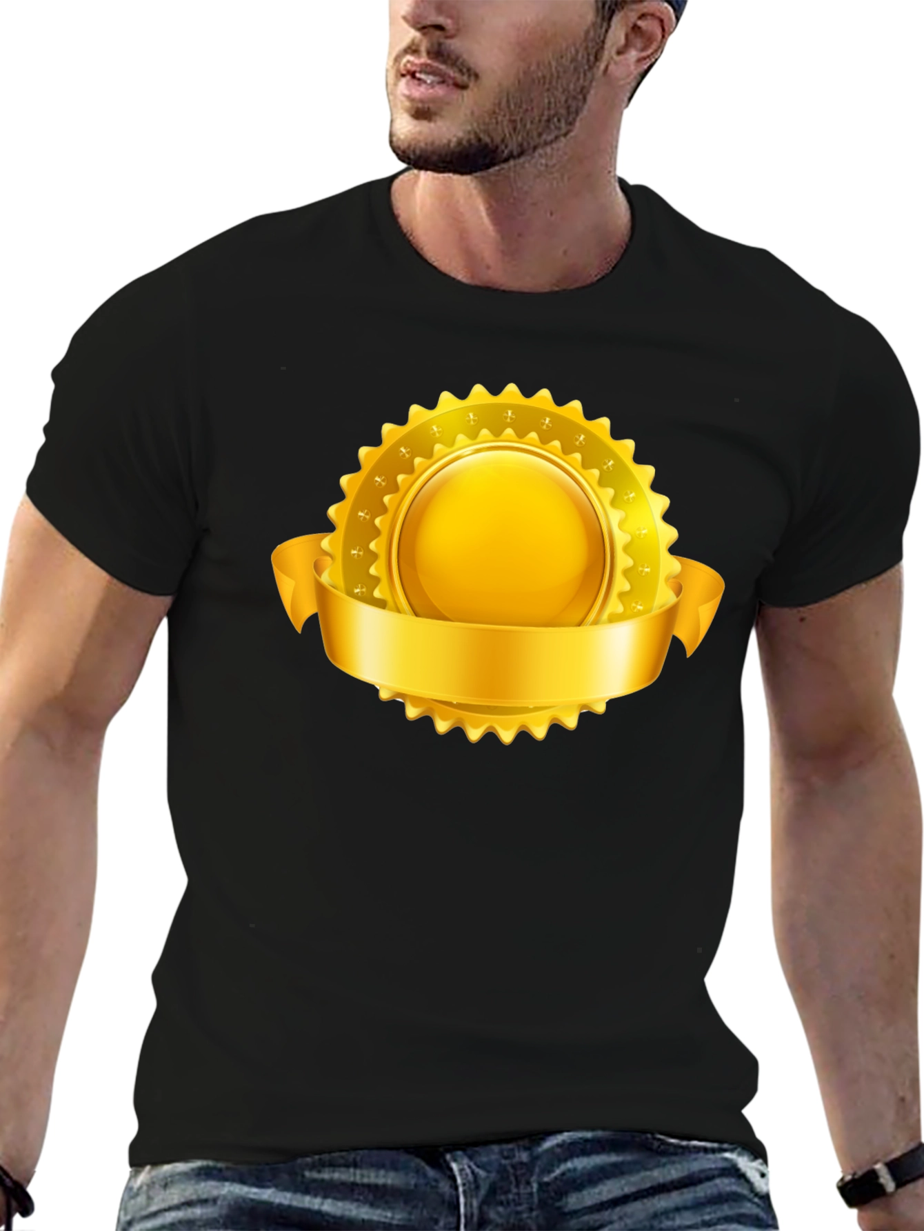 Golden Emblem Black T-Shirt