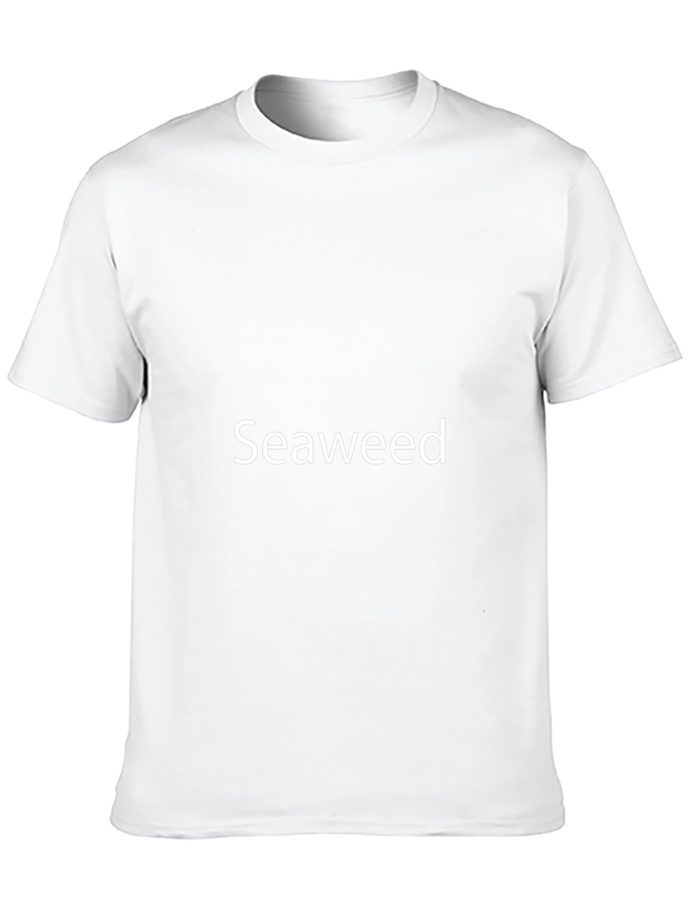 Mens Black Crew Neck T-Shirt with Seaweed Text
