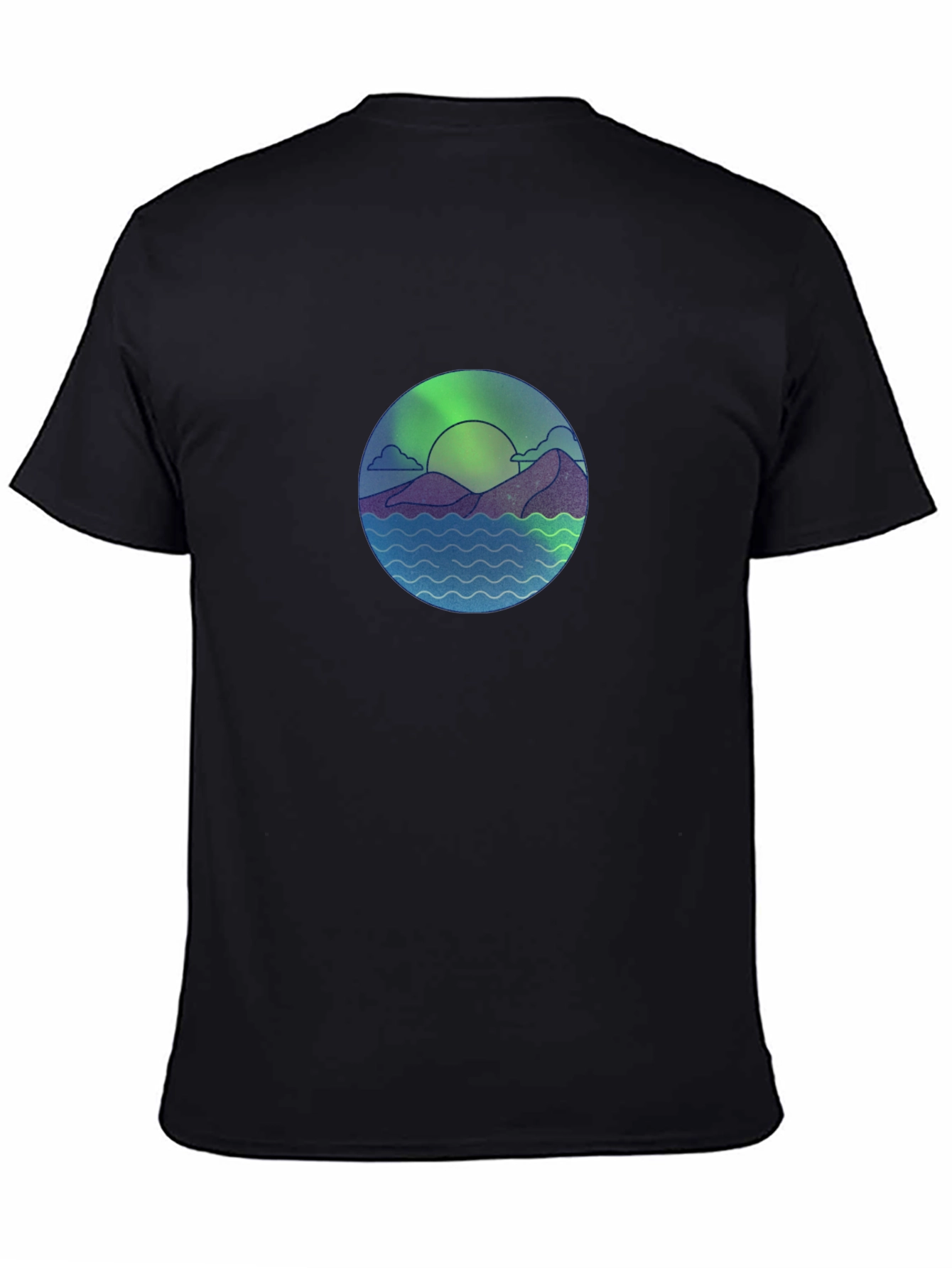 Nature Scene Graphic Black T-Shirt