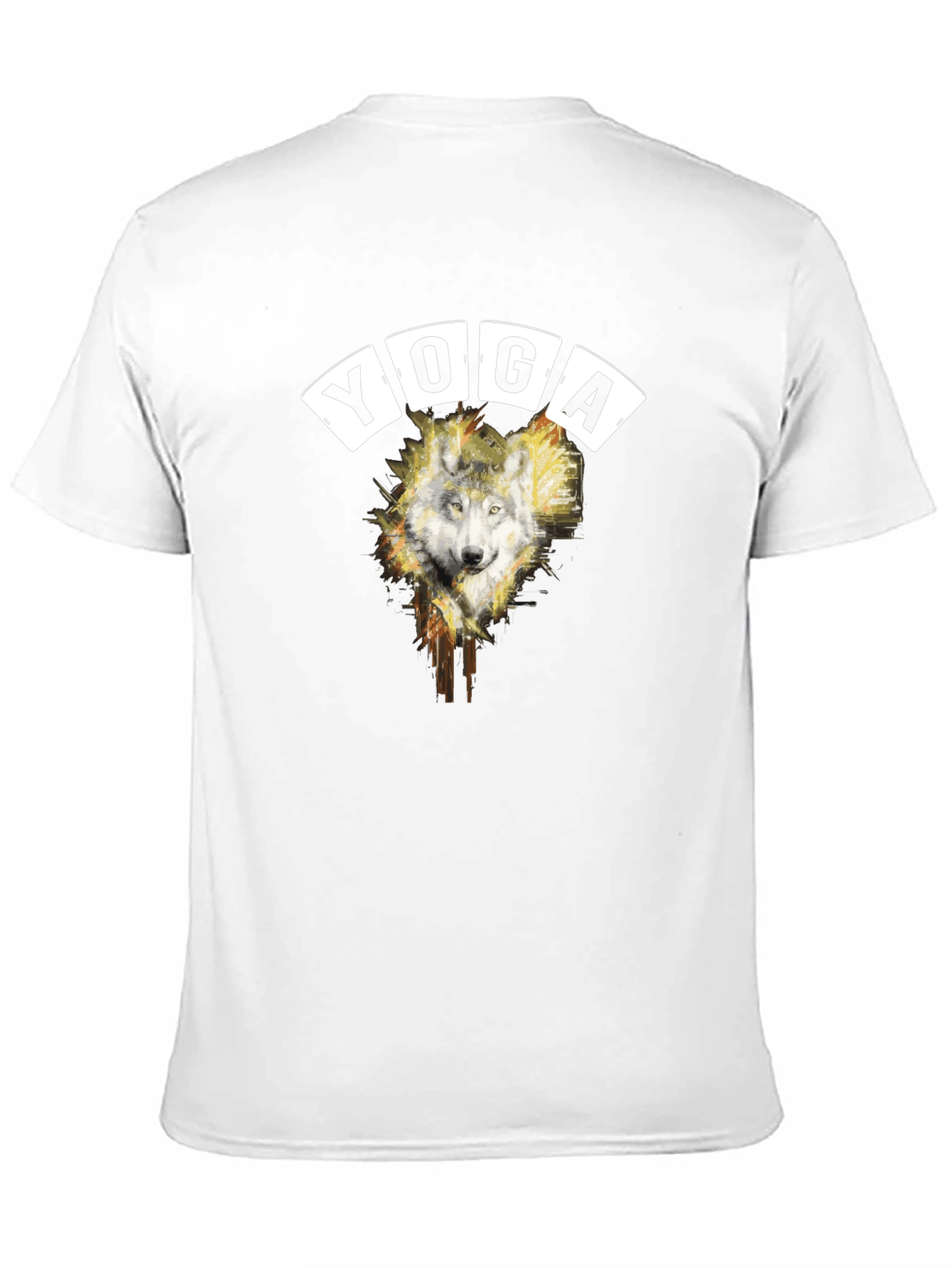 Wolf Yoga Graphic Tee - Mens Black T-Shirt