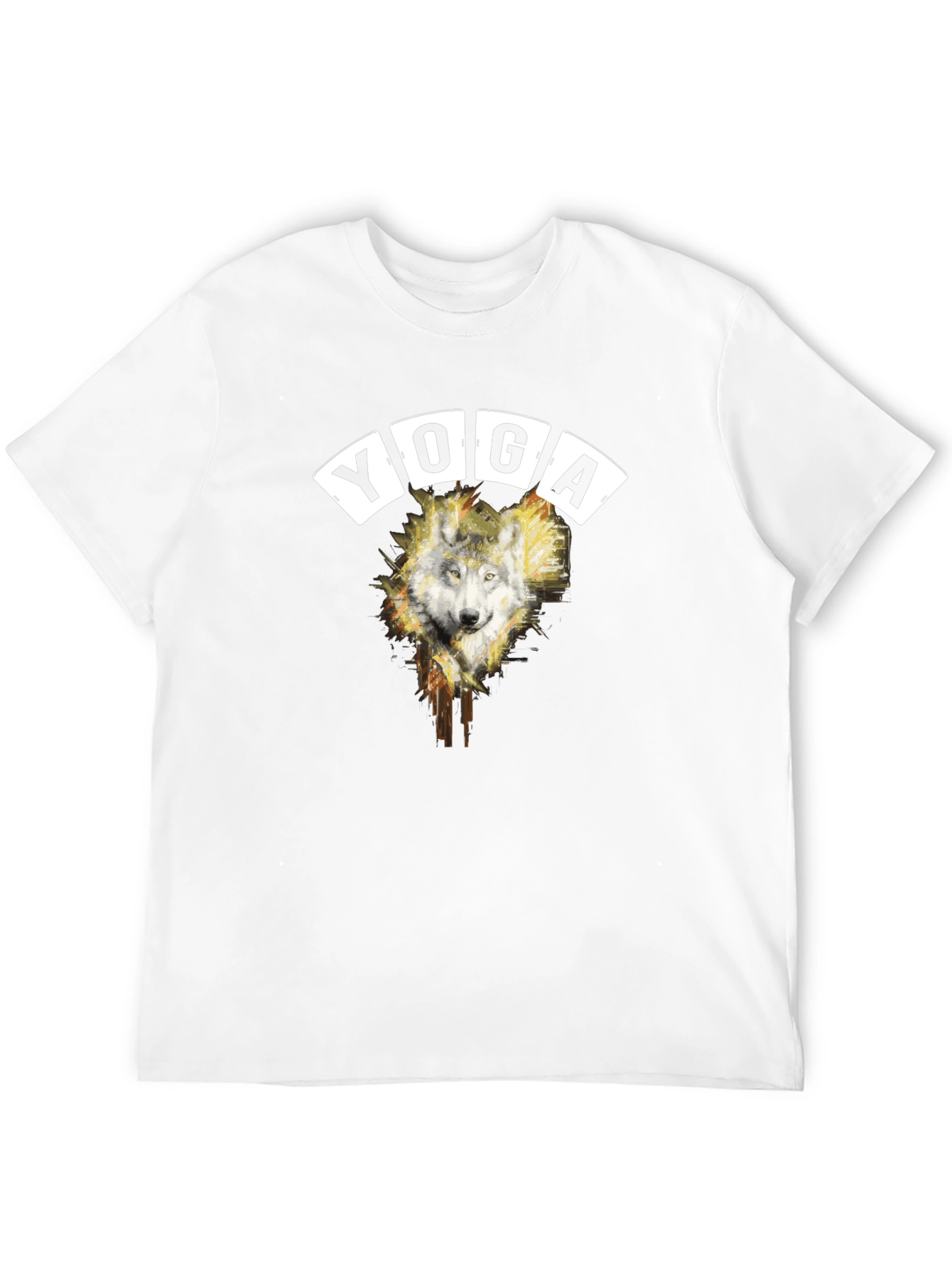 Wolf Yoga Graphic Tee - Mens Black T-Shirt