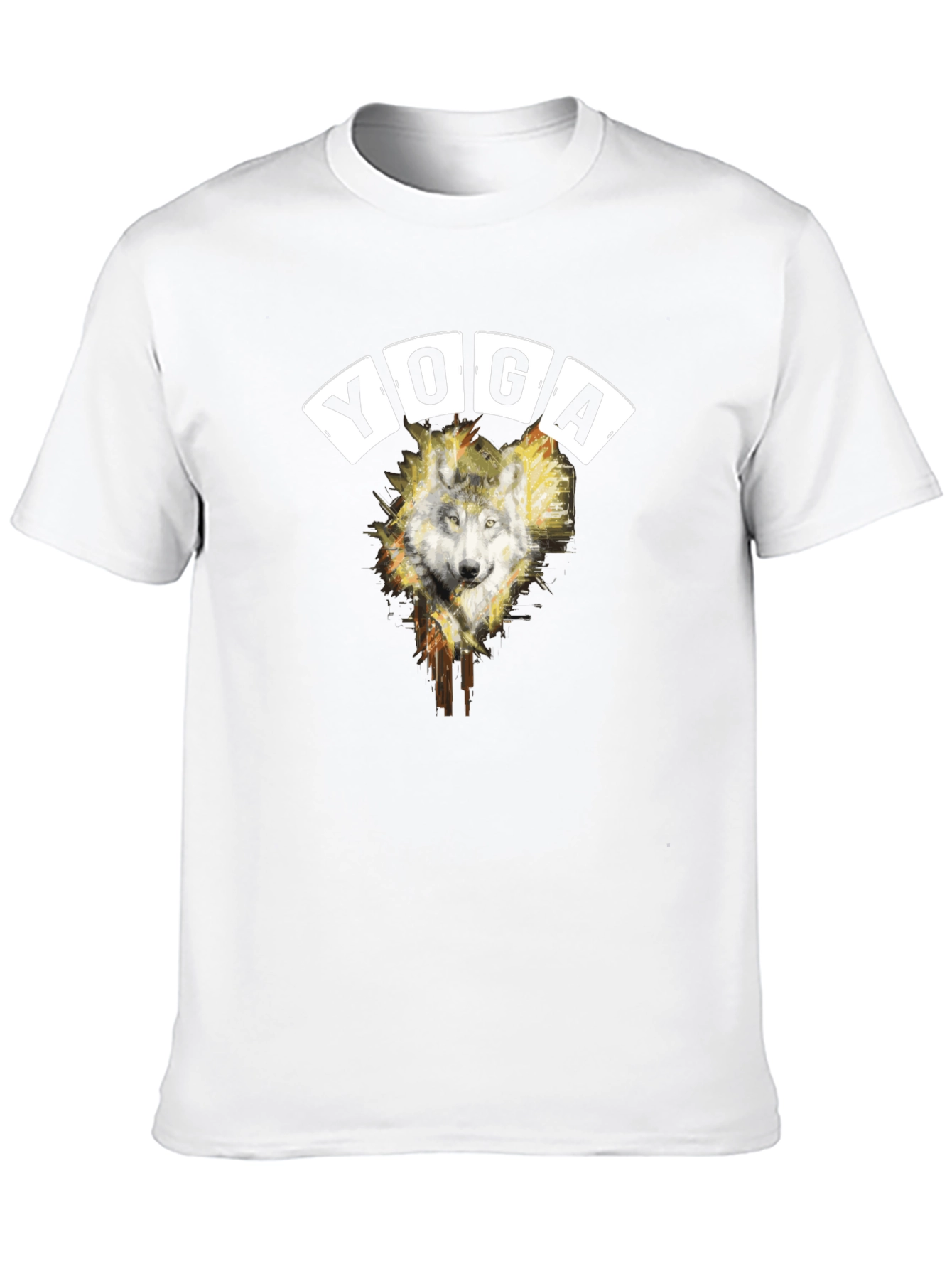 Wolf Yoga Graphic Tee - Mens Black T-Shirt