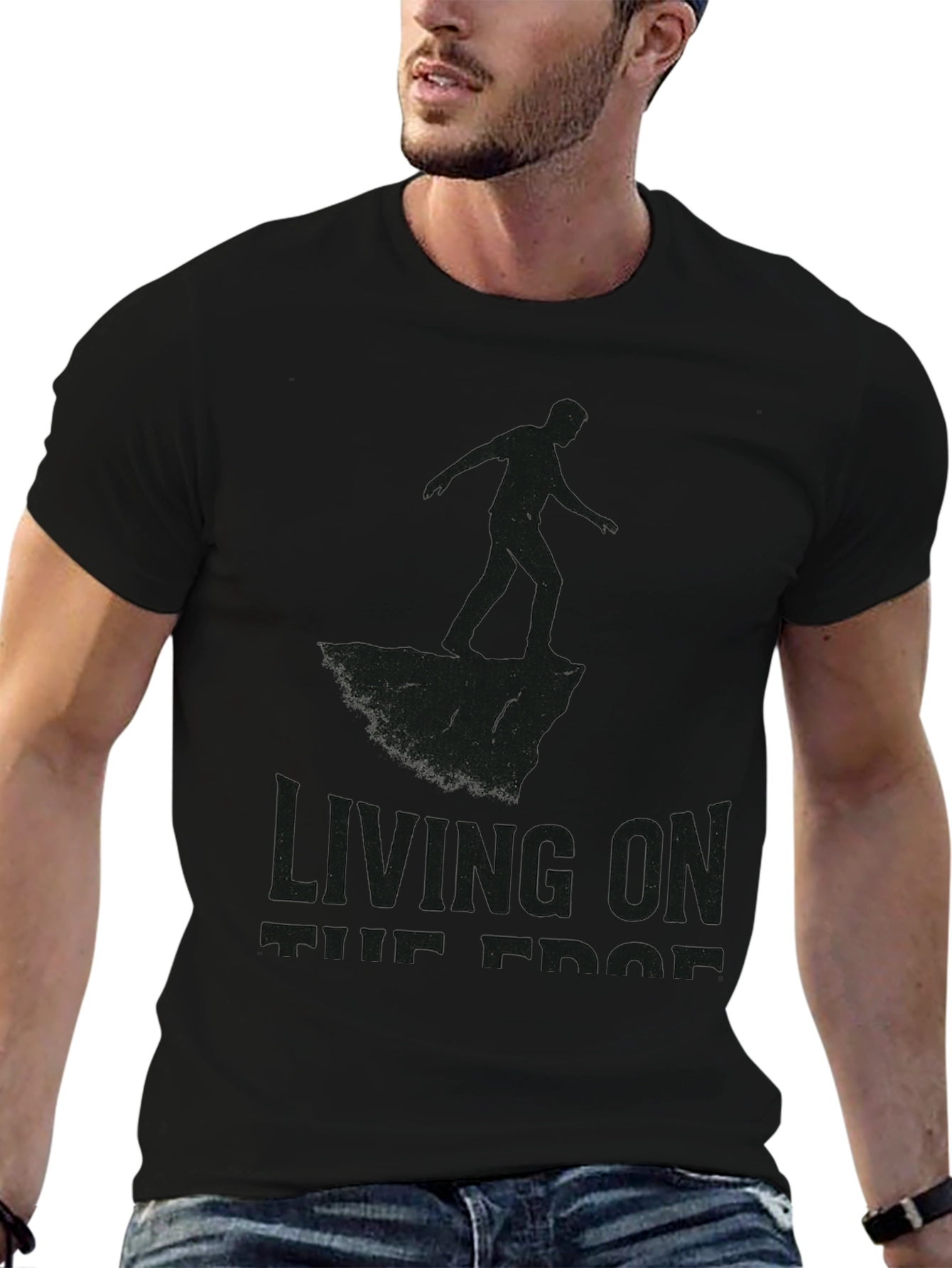 Living On The Edge Graphic Tee - Black