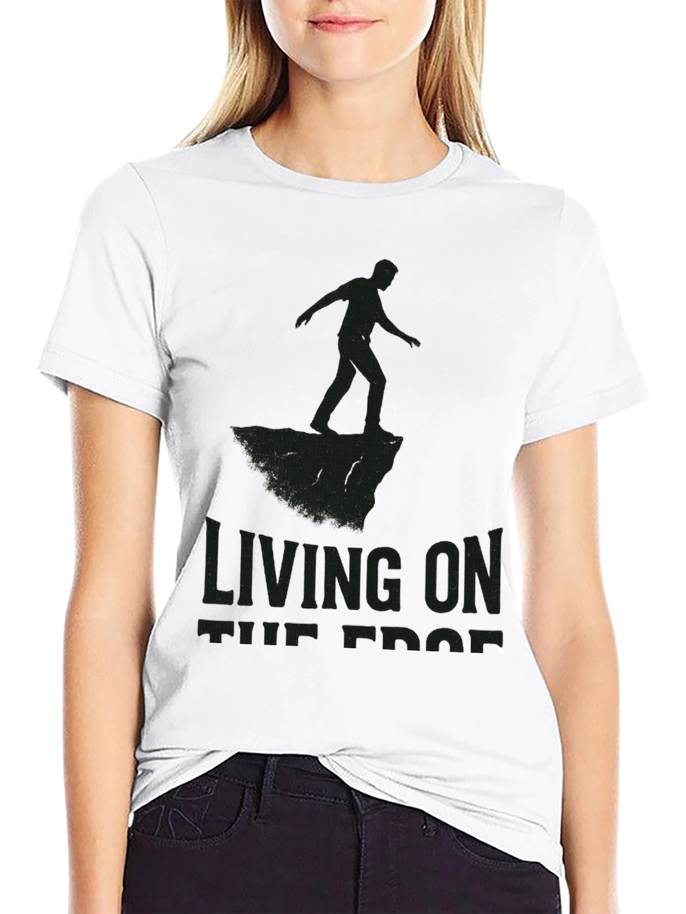 Living On The Edge Graphic Tee - Black