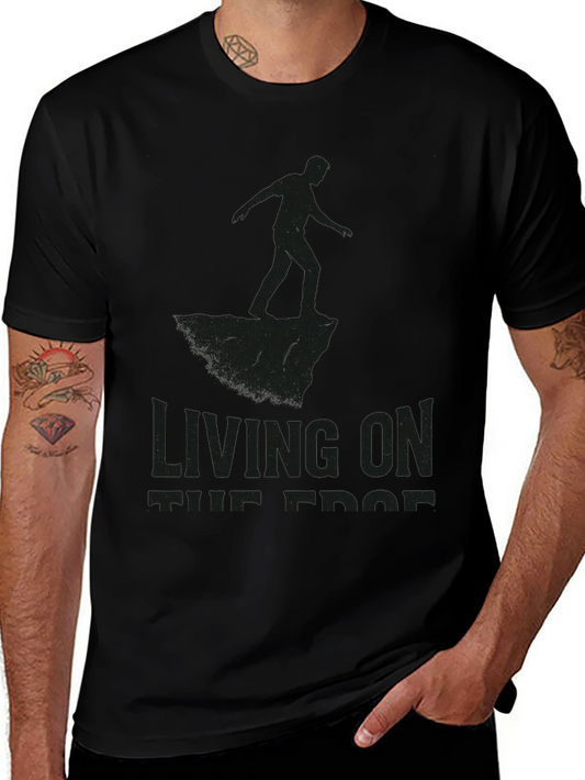 Living On The Edge Graphic Tee - Black