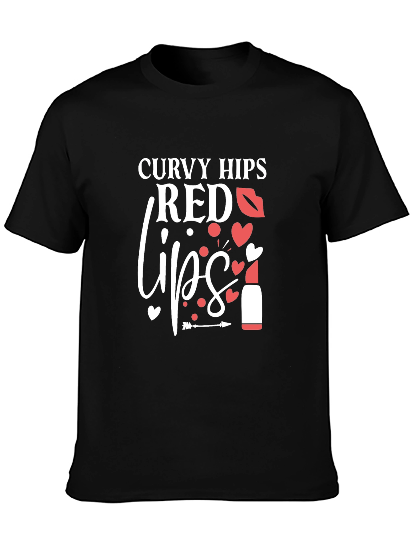 Curvy Hips Red Lips Graphic T-Shirt