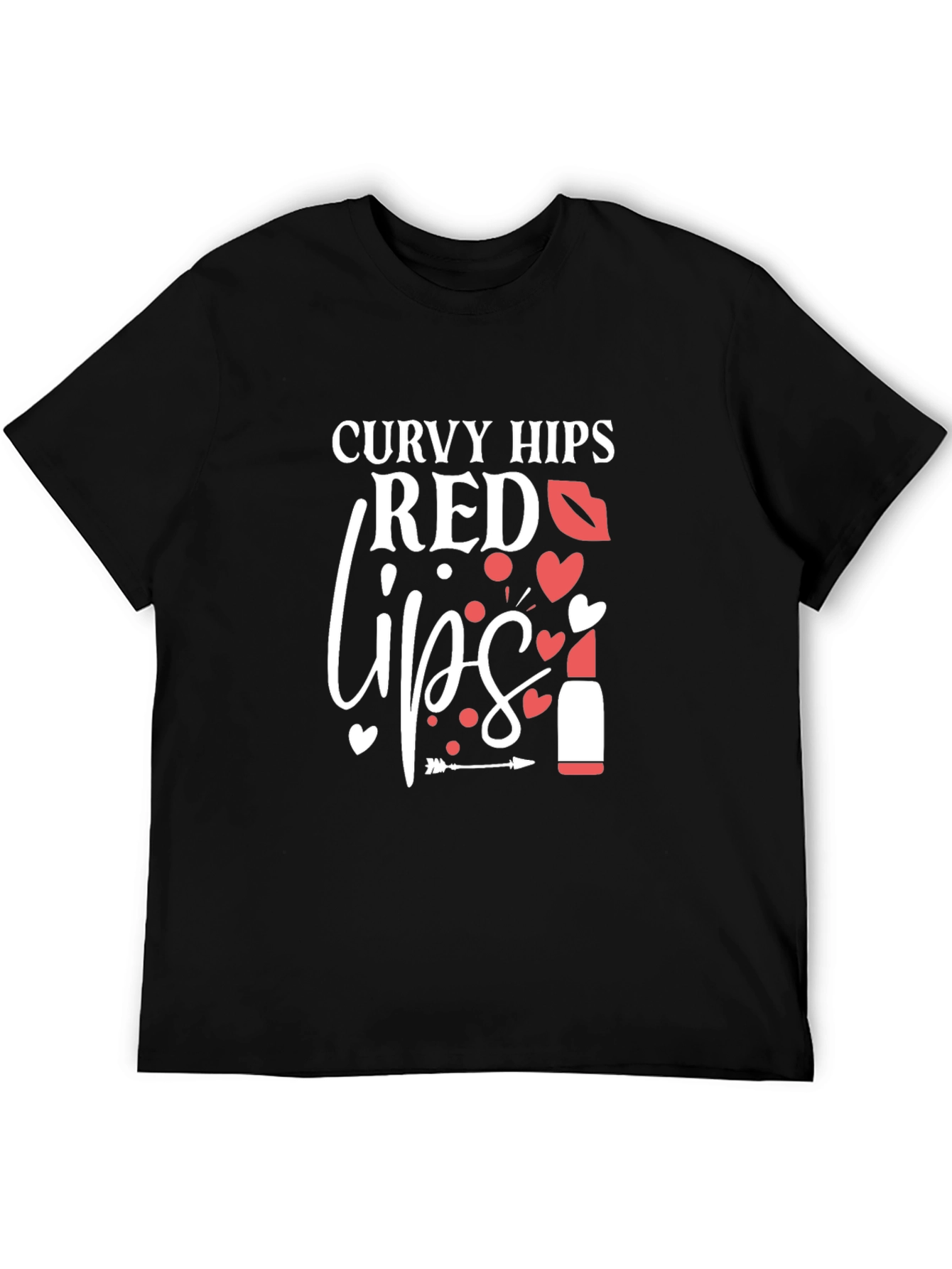 Curvy Hips Red Lips Graphic T-Shirt
