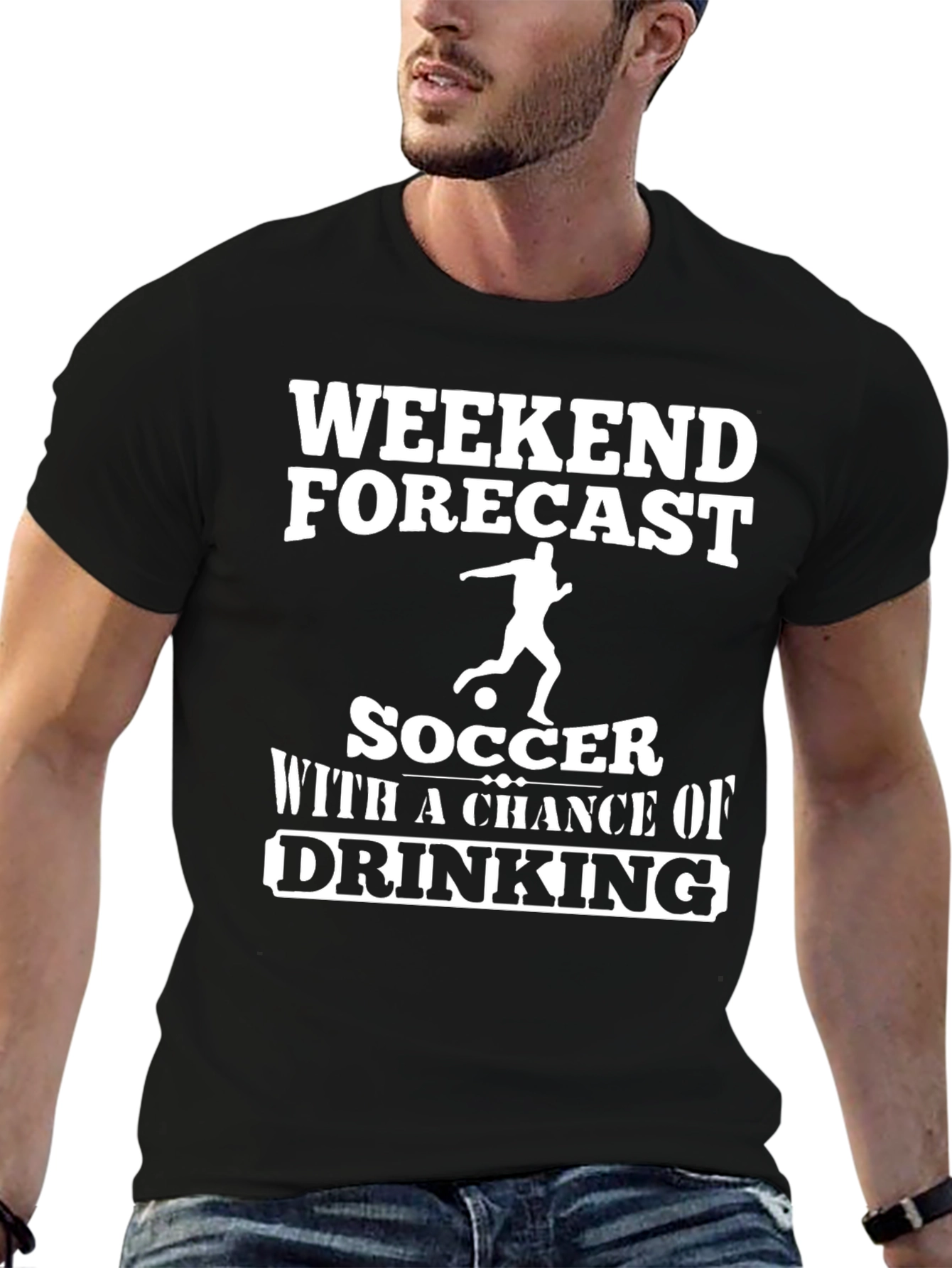 Weekend Forecast Soccer Drinking T-Shirt