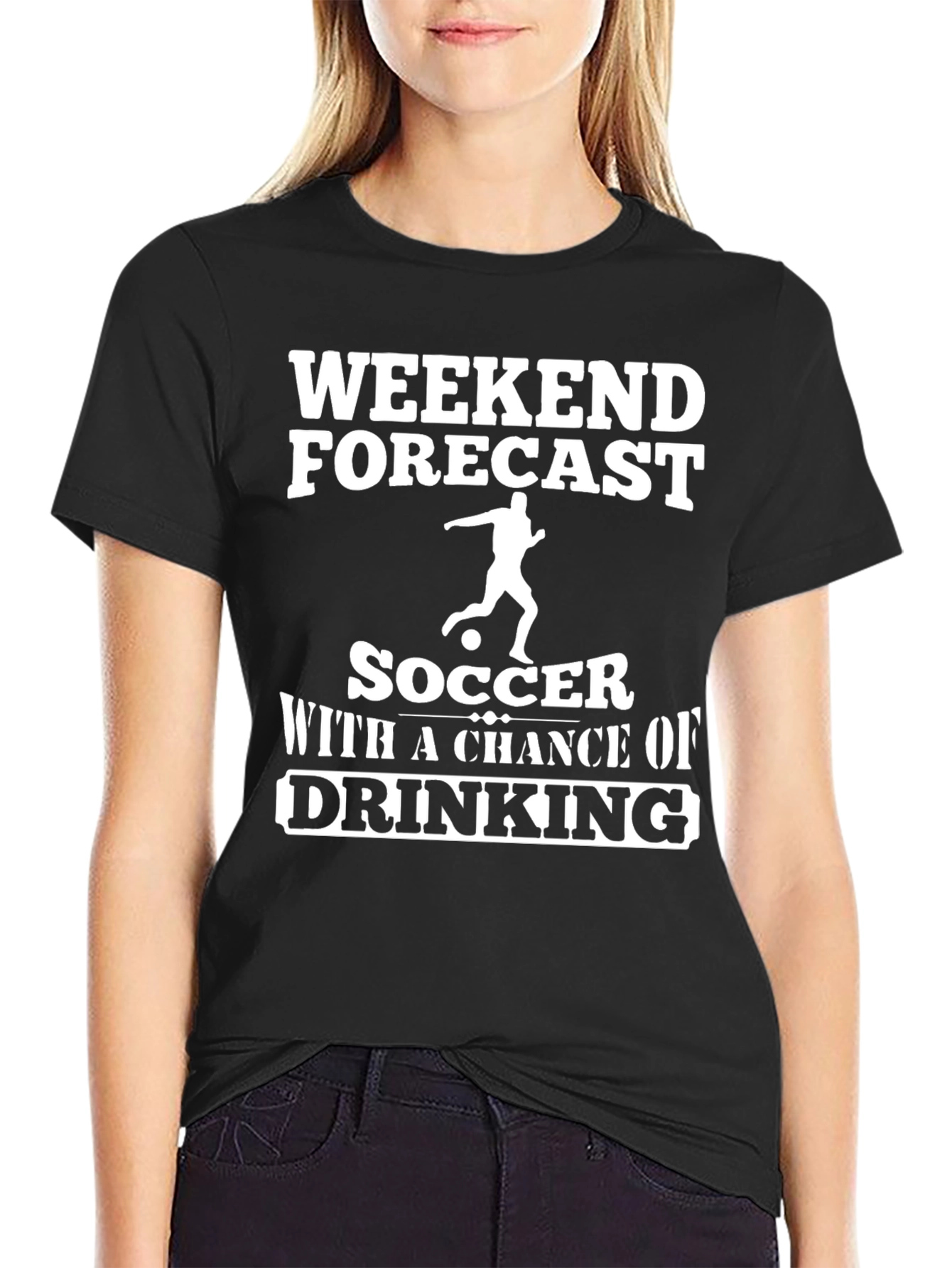 Weekend Forecast Soccer Drinking T-Shirt
