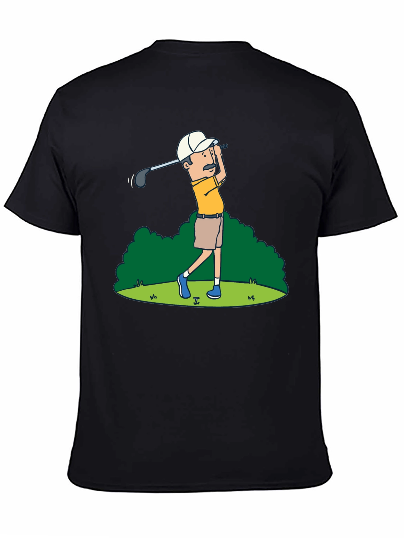 Golfer Cartoon Graphic Tee - Classic Design