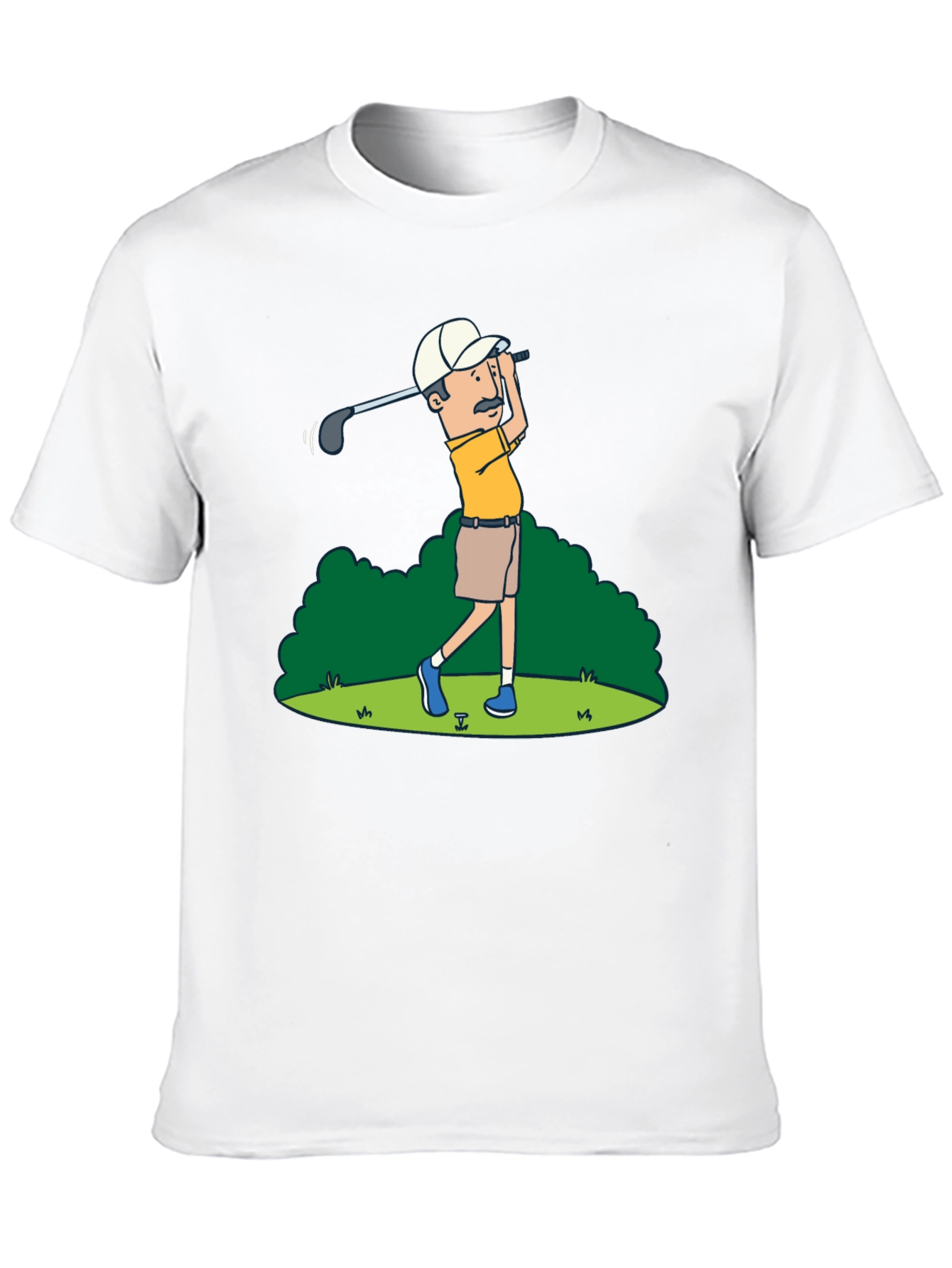 Golfer Cartoon Graphic Tee - Classic Design