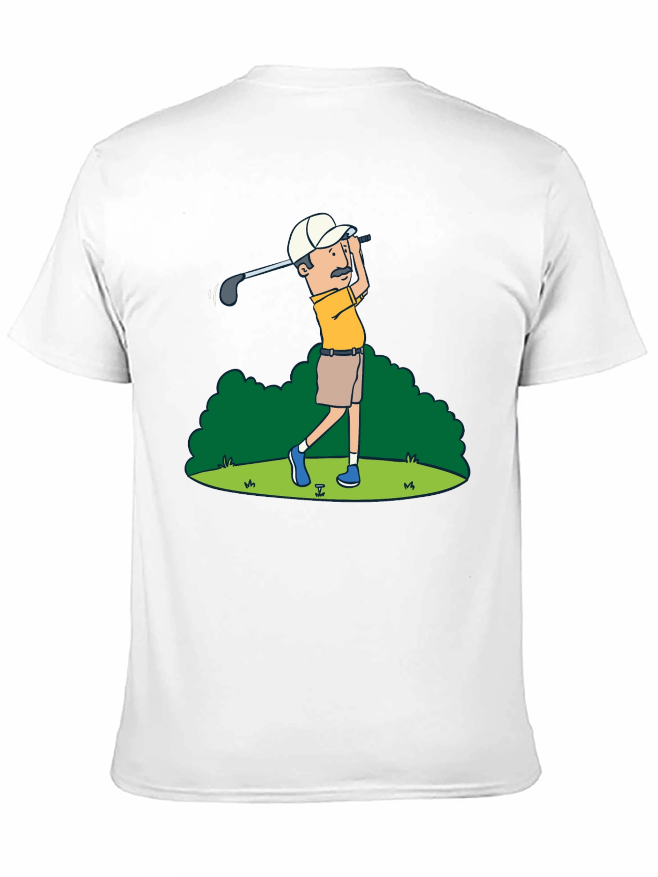 Golfer Cartoon Graphic Tee - Classic Design