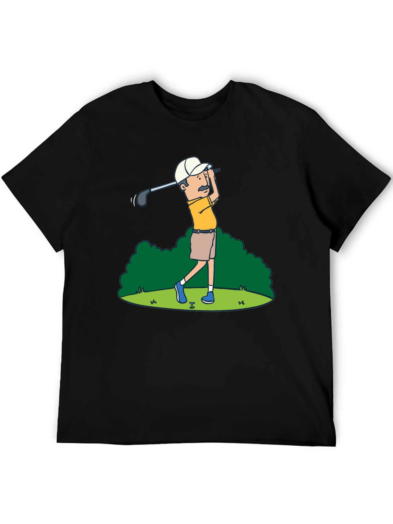Golfer Cartoon Graphic Tee - Classic Design