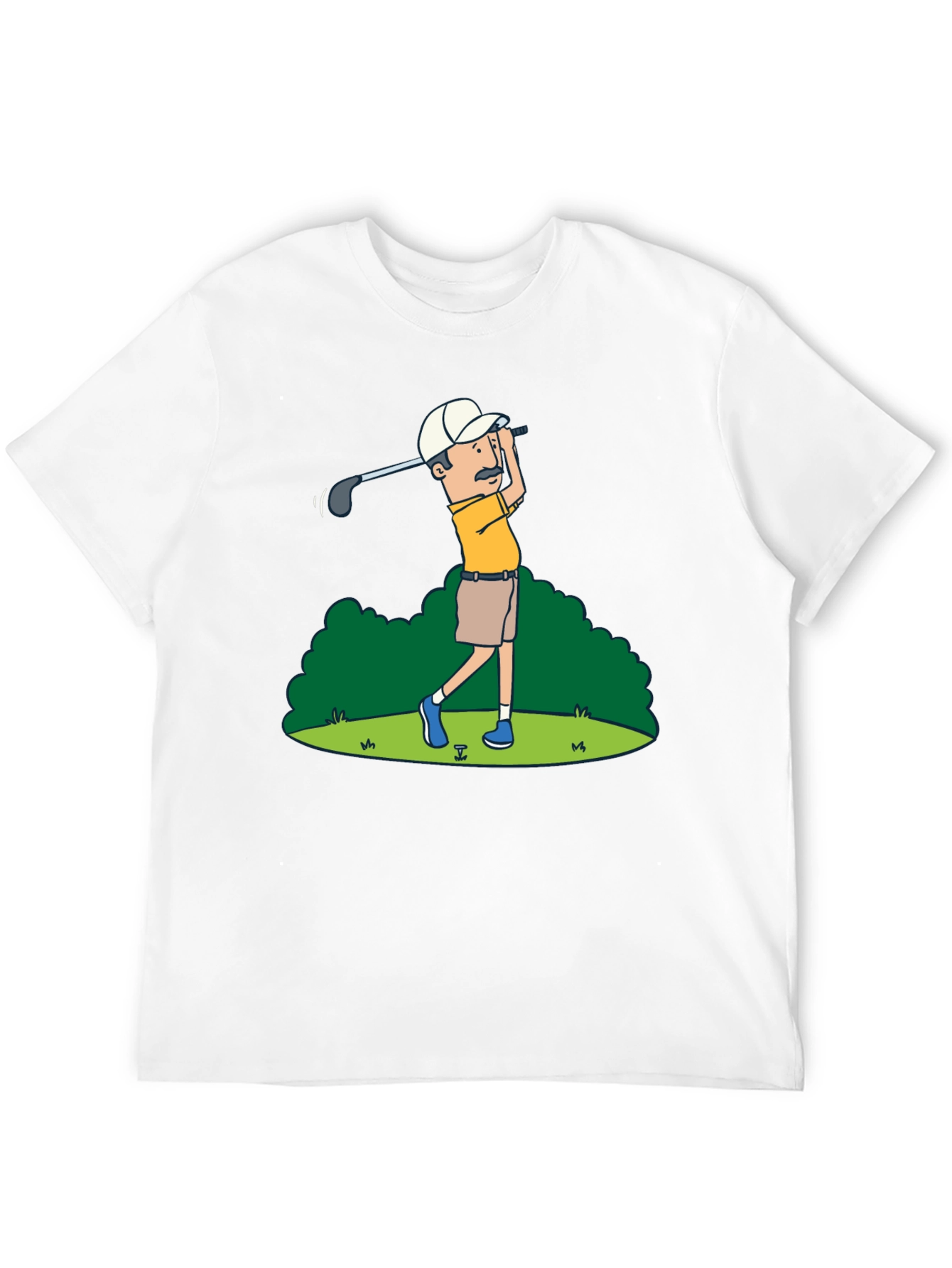 Golfer Cartoon Graphic Tee - Classic Design