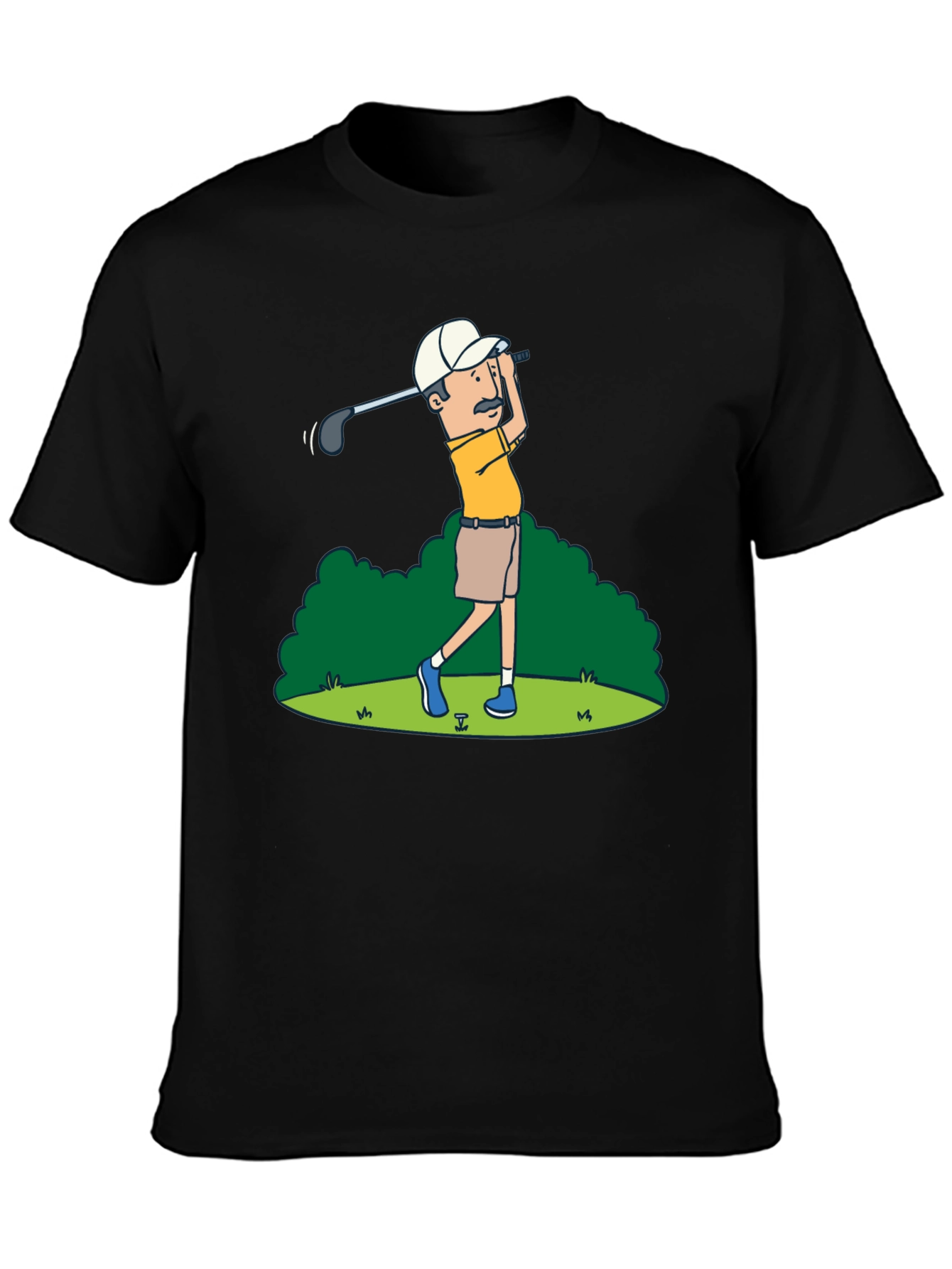 Golfer Cartoon Graphic Tee - Classic Design