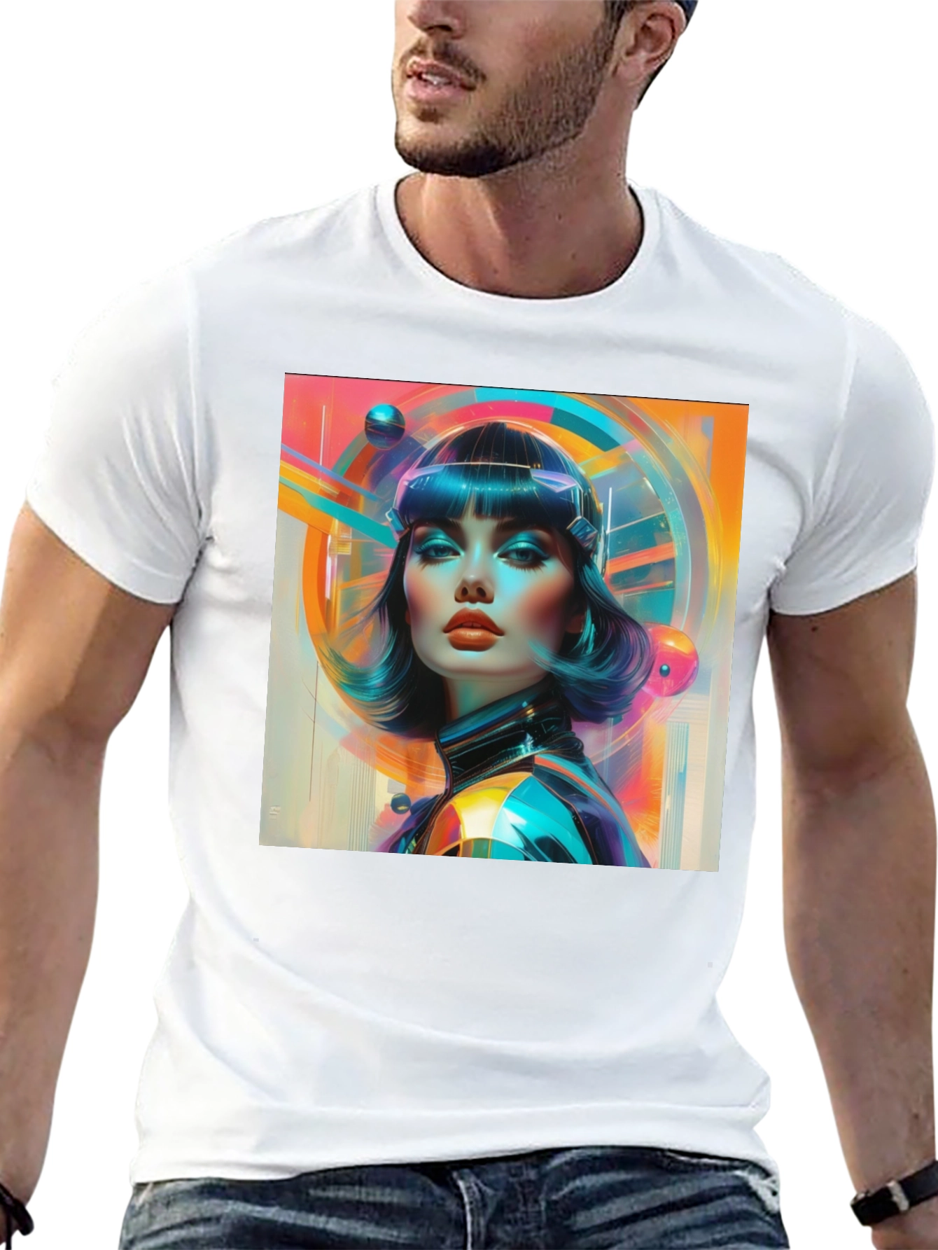 Retro Sci-Fi Woman Graphic T-Shirt