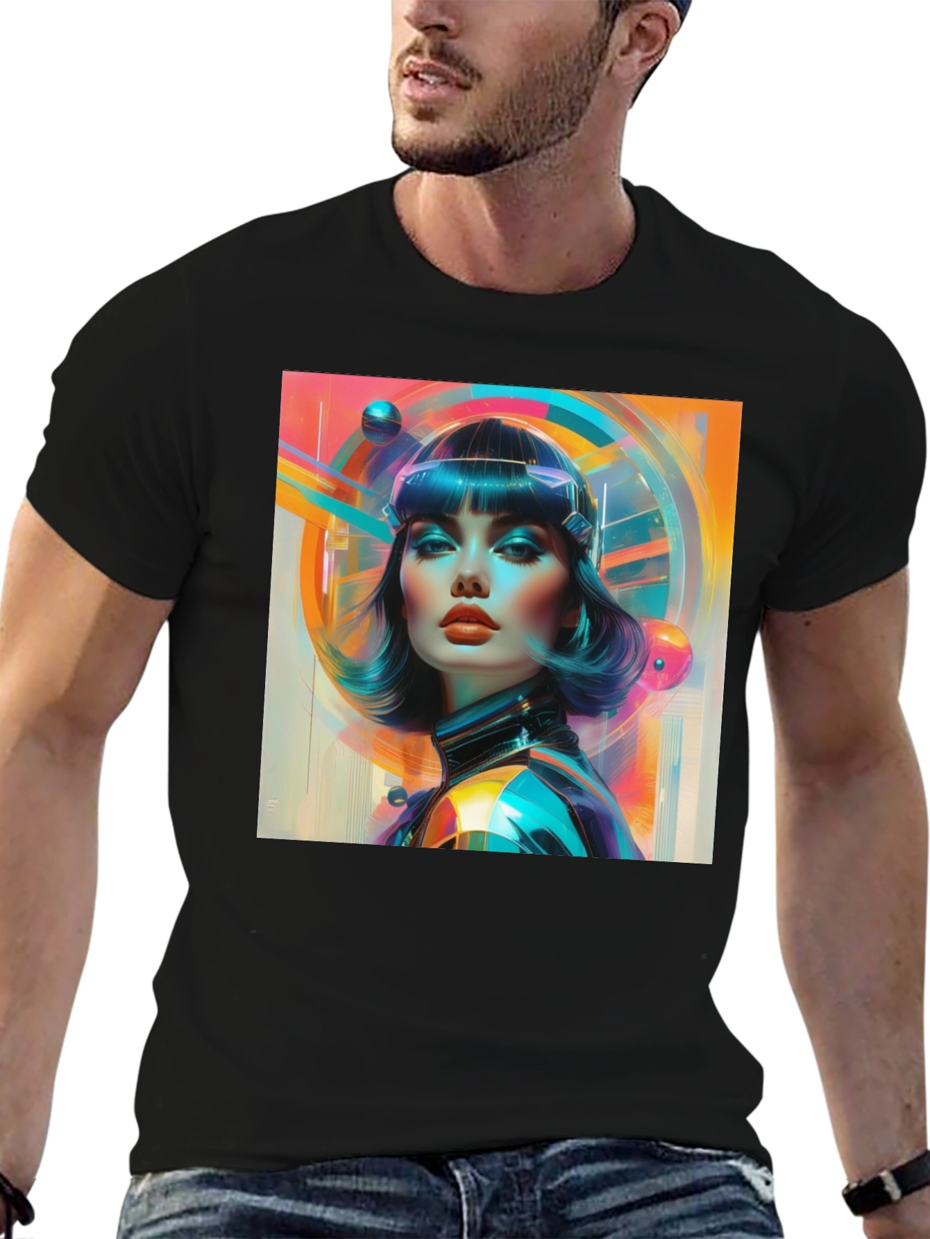 Retro Sci-Fi Woman Graphic T-Shirt