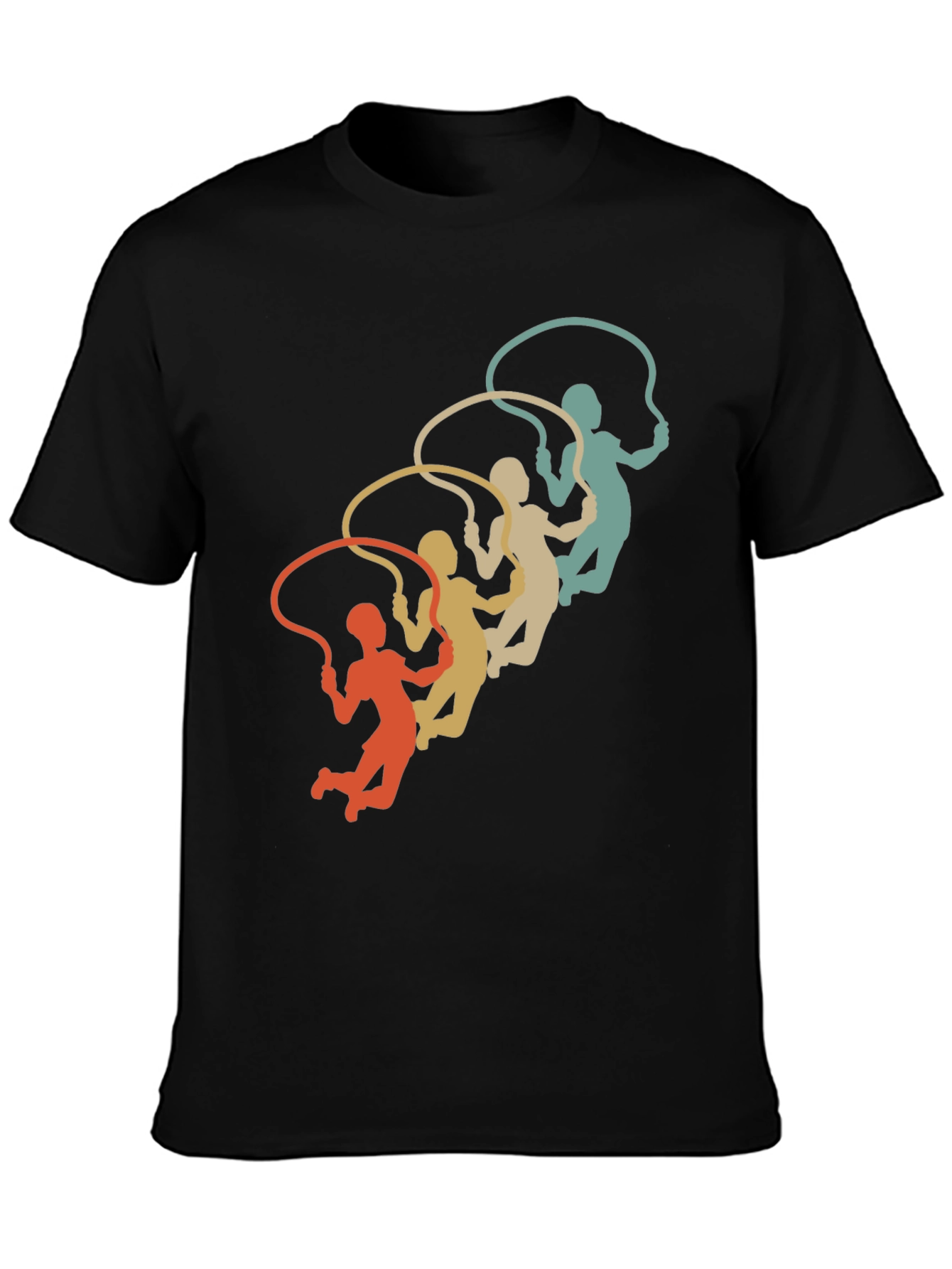 Retro Jumping Rope Silhouette Graphic Tee
