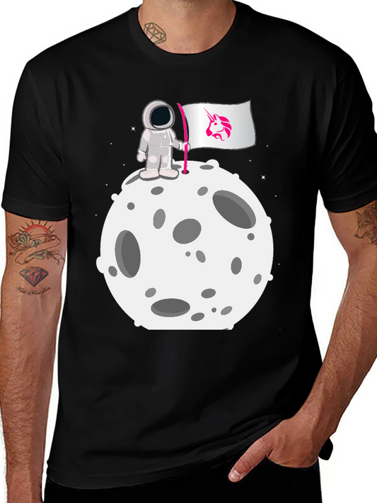 Astronaut Moon Unicorn Flag Graphic Tee