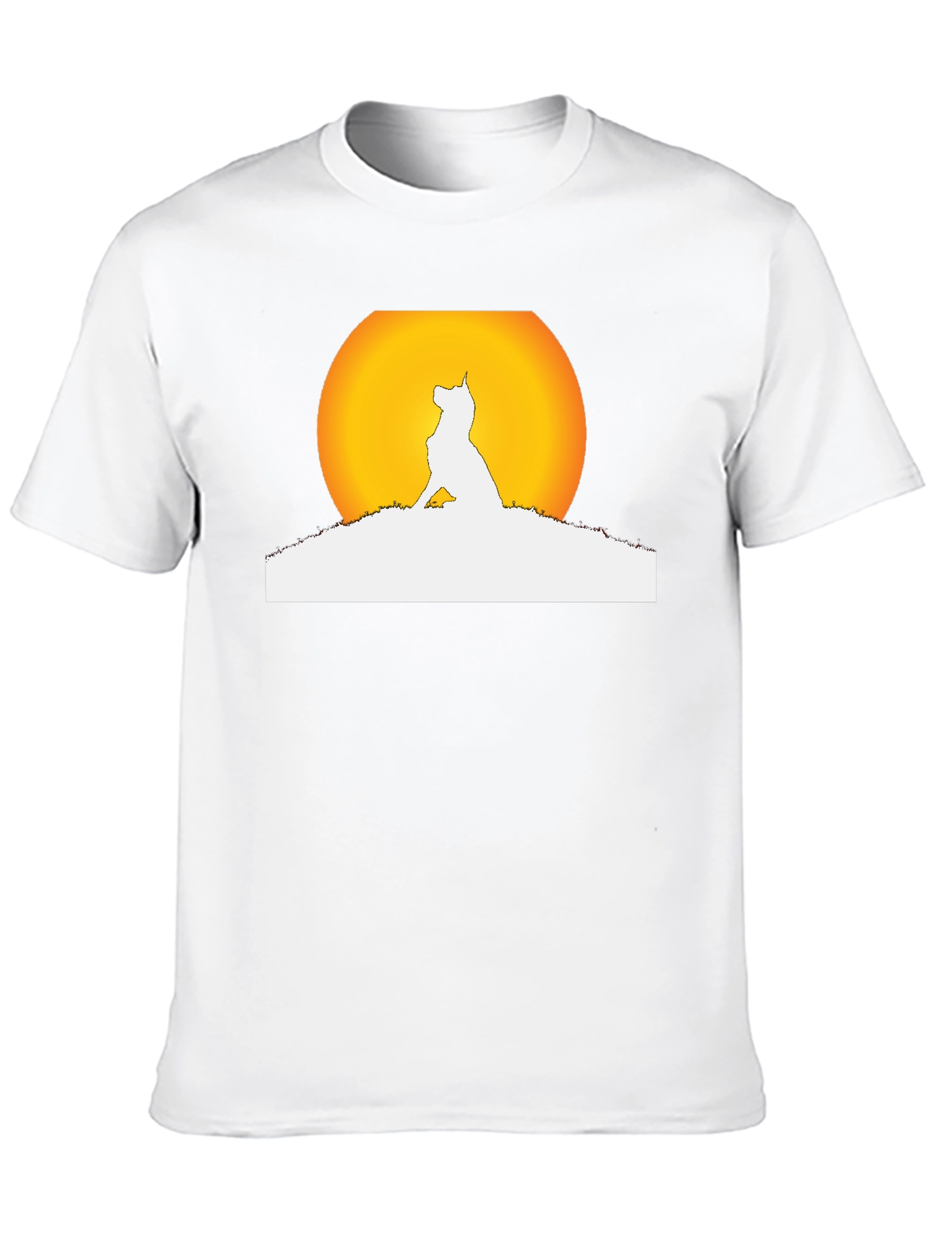 Dog Silhouette Moon Graphic Black T-Shirt