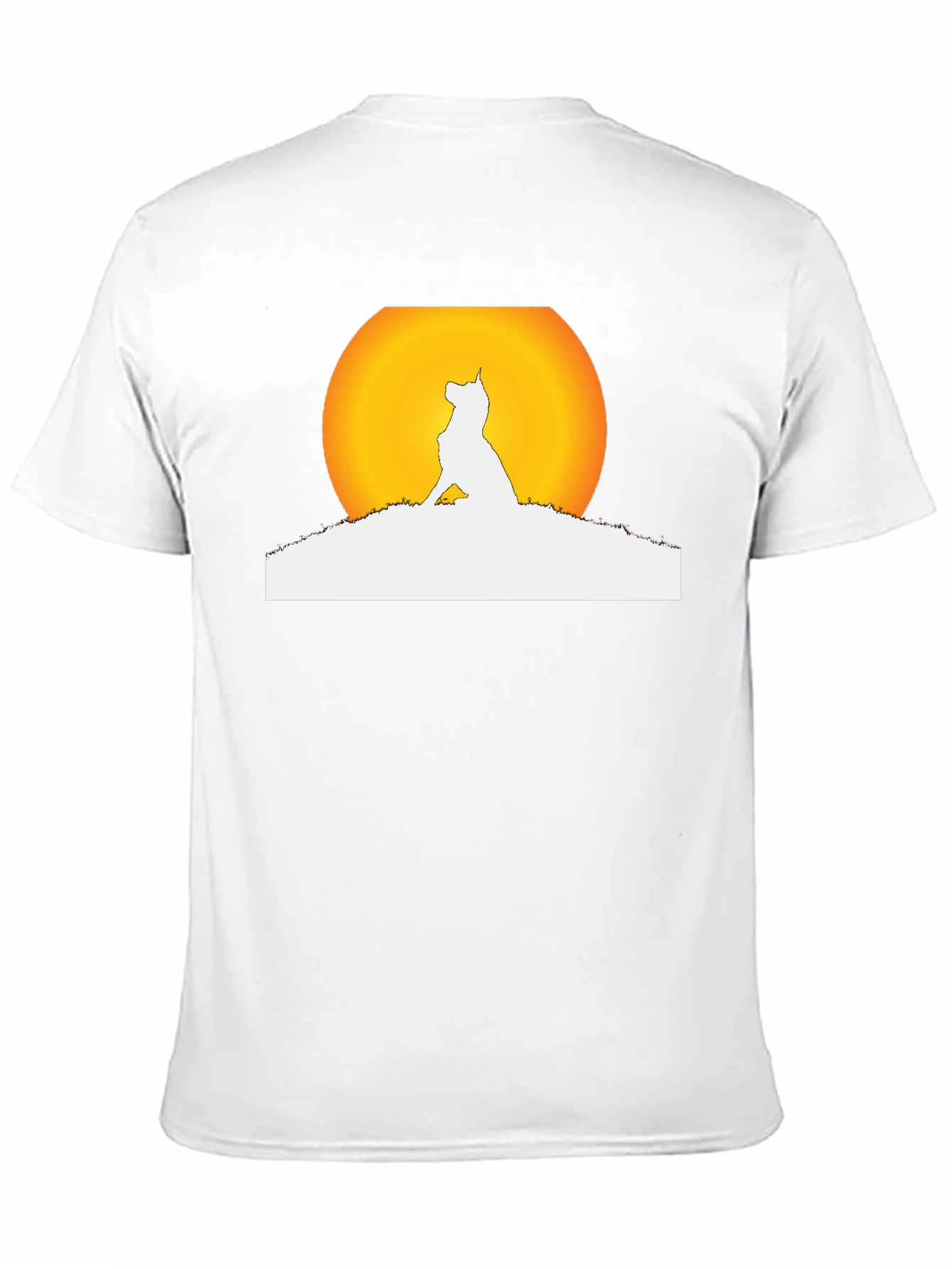 Dog Silhouette Moon Graphic Black T-Shirt