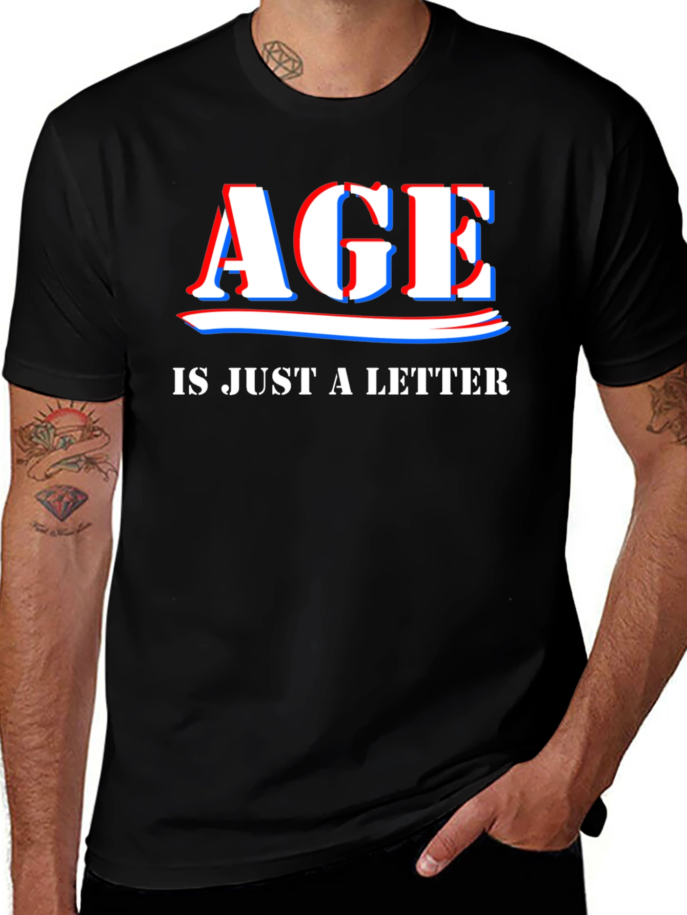 Age is Just a Letter Black T-Shirt